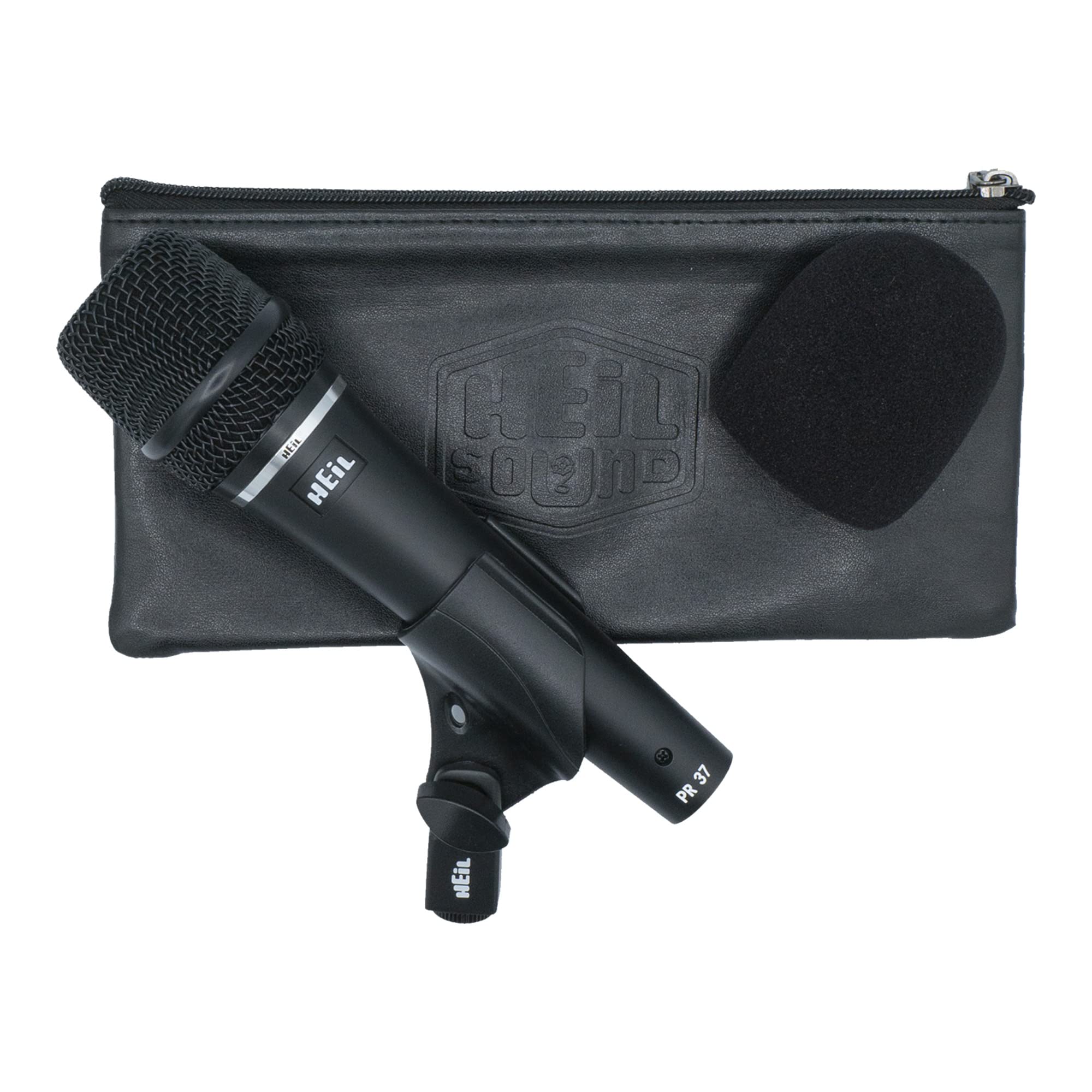 Heil PR 37 Dynamic Microphone for Live Sound Applications, XLR Microphone for Live Music, Wide Frequency Response, Ultra-Clear Sound, Superior Rear Noise Rejection, and Durable Construction - Black