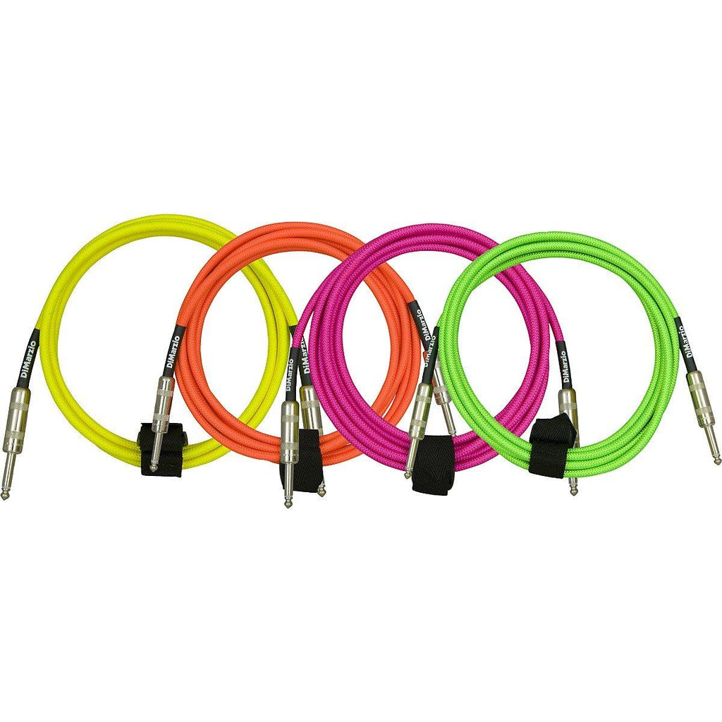 DiMarzio EP1718SSPK Braided Instrument Cable - Straight to Straight with Switchcraft Connectors - 18 Foot Neon Pink