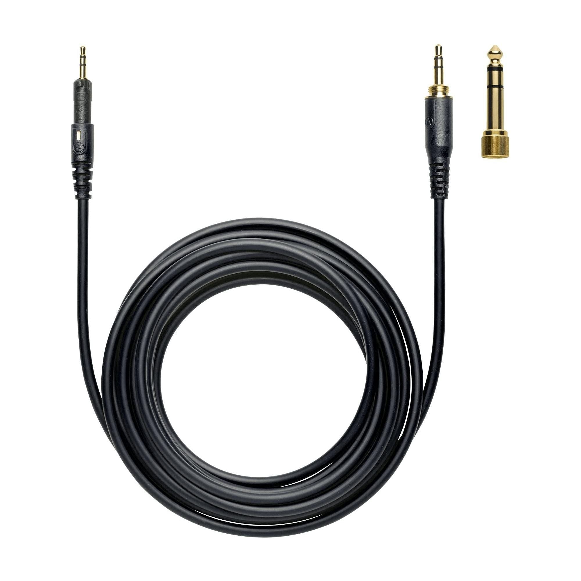 Audio Technica ATH-M40x Professional Studio Monitor Headphone Bundle with Detachable Cables, Pig hog 25 Extension Cable, Detachable Cables, Screw-on 1/4 Adapter & Liquid Audio Polishing Cloth