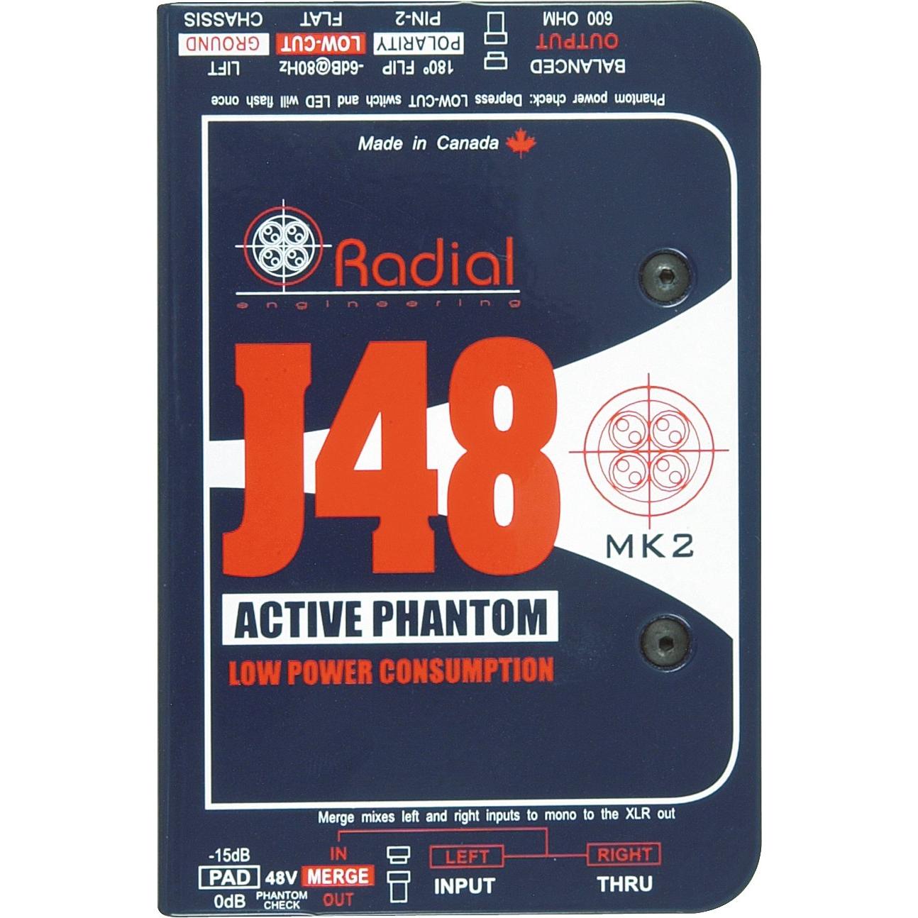 Radial J48 MK2 48V Phantom Power Active Direct Box