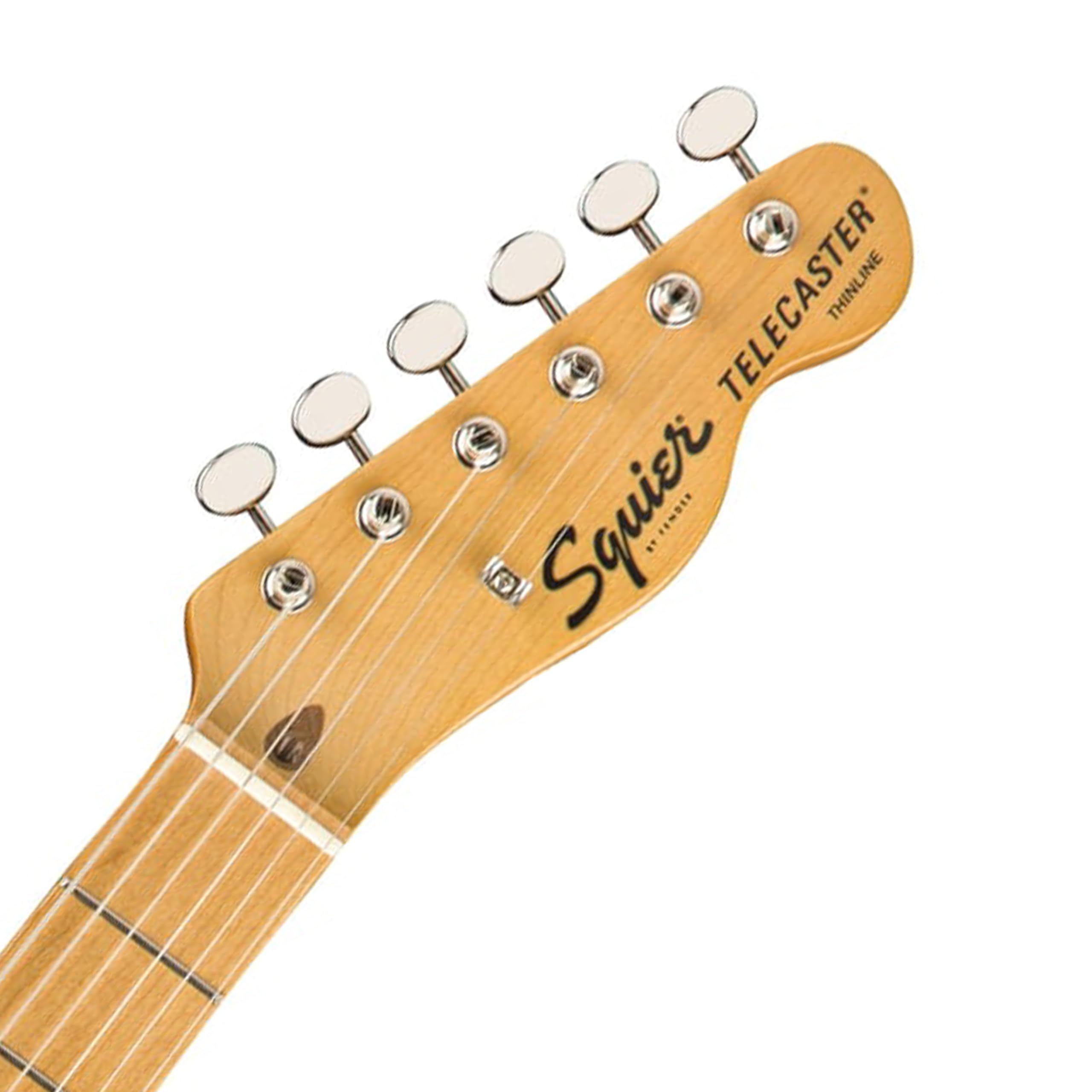 Squier Classic Vibe '70s Telecaster Thinline®, Maple Fingerboard, Natural - 0374070521 Bundle w/ 12-Pack Guitar Pick and Liquid Audio Polishing Cloth