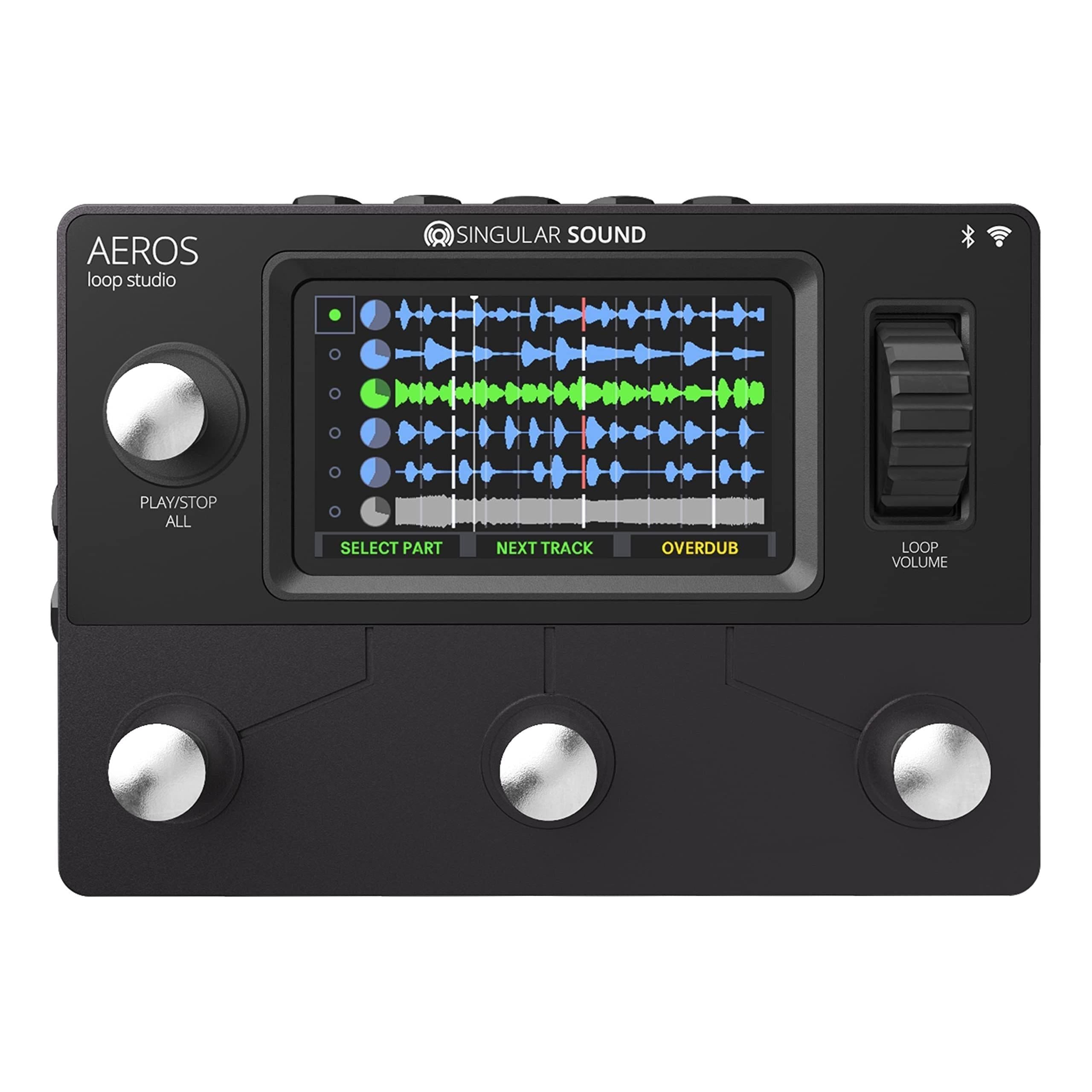 Aeros Loop Studio - 6 Track, Stereo Looper Pedal with Touch Screen and Hands Free Mixing