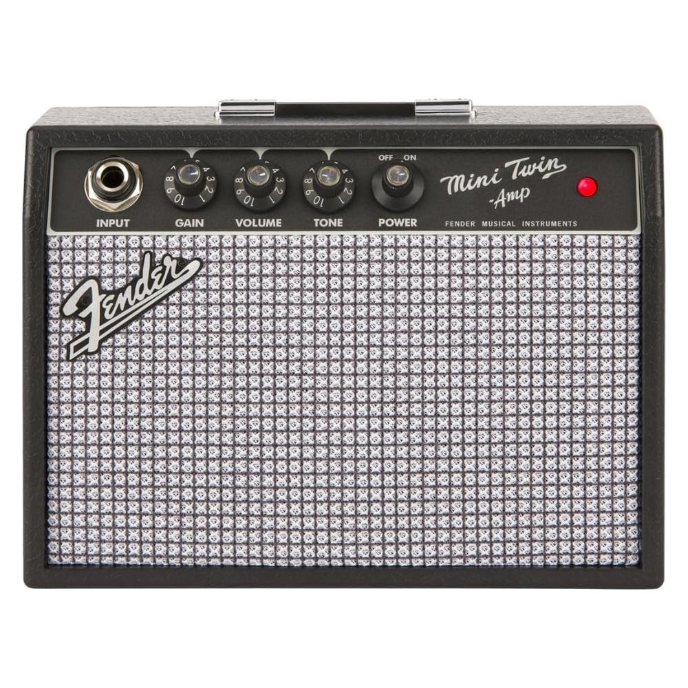 Fender Mini Guitar Amp - Mini '65 Twin Amp (Black) Bundle with 12x Fender Guitar Picks and Liquid Audio Instrument Polishing Cloth - Mini Amp for Electric Guitar, Electric Guitar Amplifier