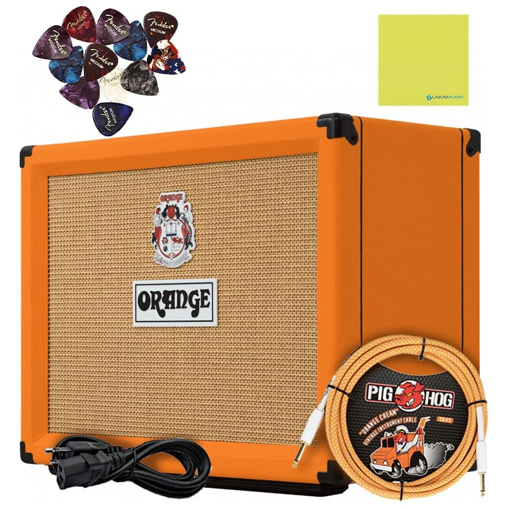 Orange Amps Rocker 32 2x10 30-watt Stereo Tube Combo w/Pig Hog Orange Crème 2.0 Instrument Cable, Power Supply AC Adapter, 12x Fender Picks & Liquid Audio Polishing Cloth