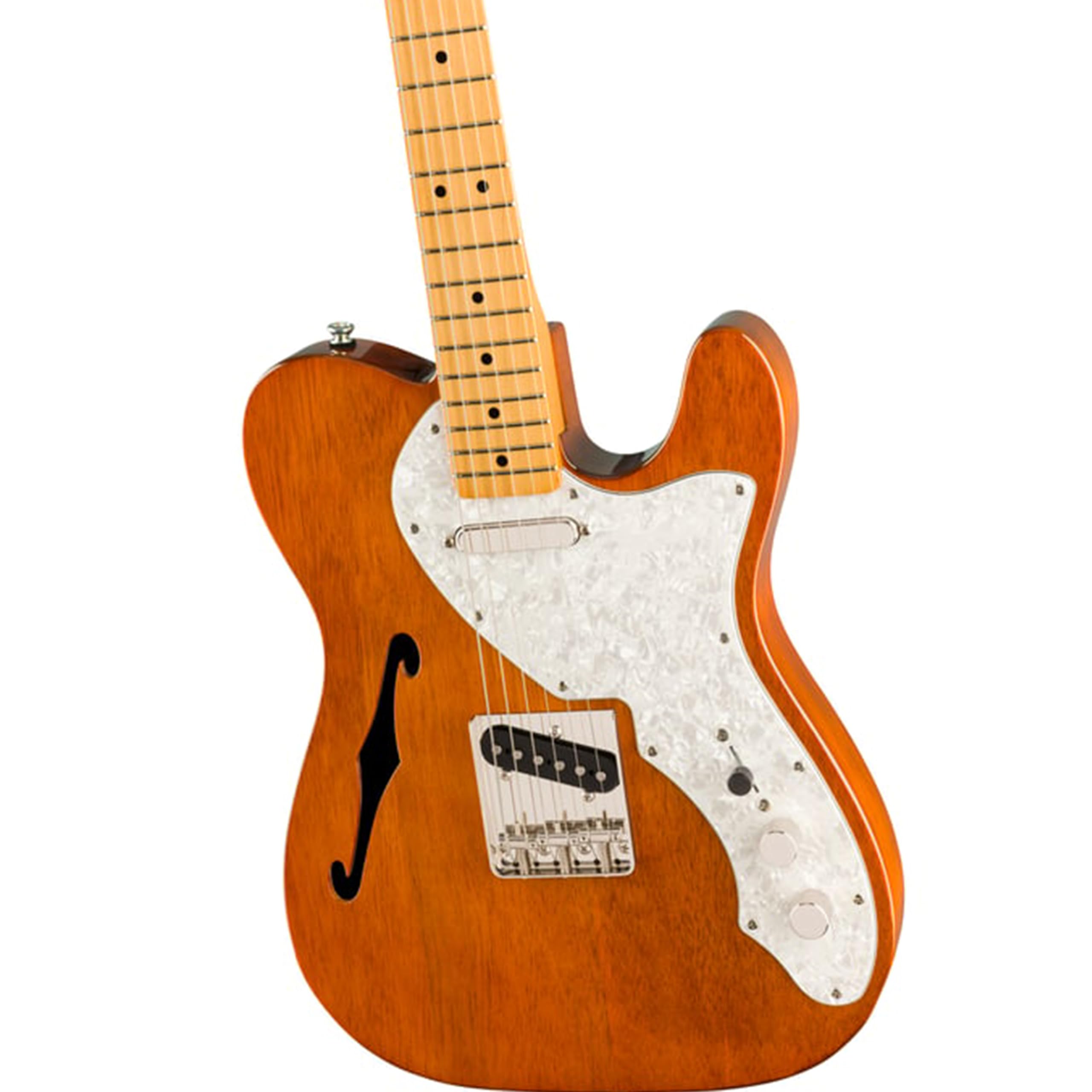 Squier Classic Vibe '60s Telecaster Thinline®, Maple Fingerboard, Natural - 0374067521 Bundle w/ 12-Pack Guitar Pick and Liquid Audio Polishing Cloth