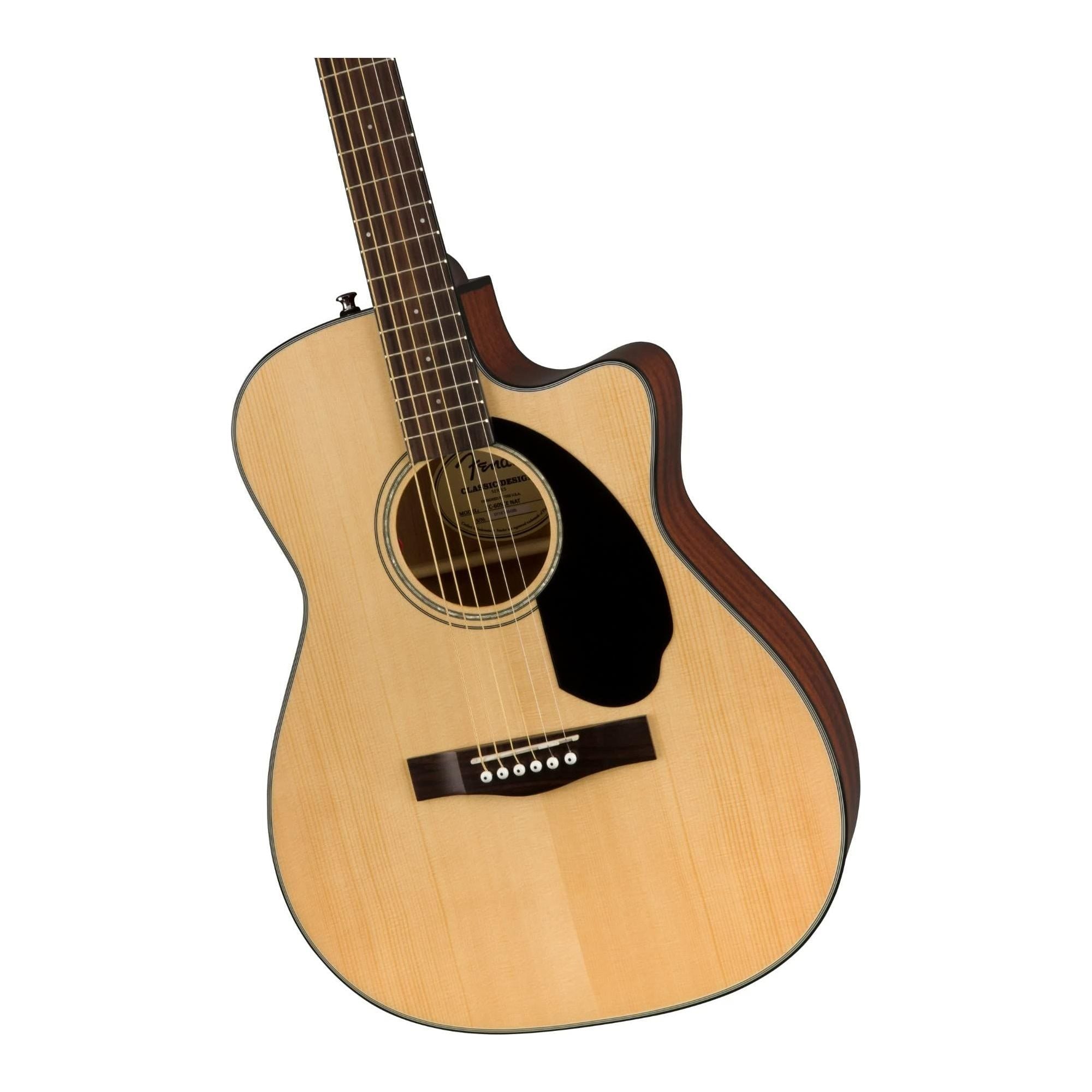 Fender CC-60SCE Concert Cutaway Acoustic Guitar, with 2-Year Warranty, Natural