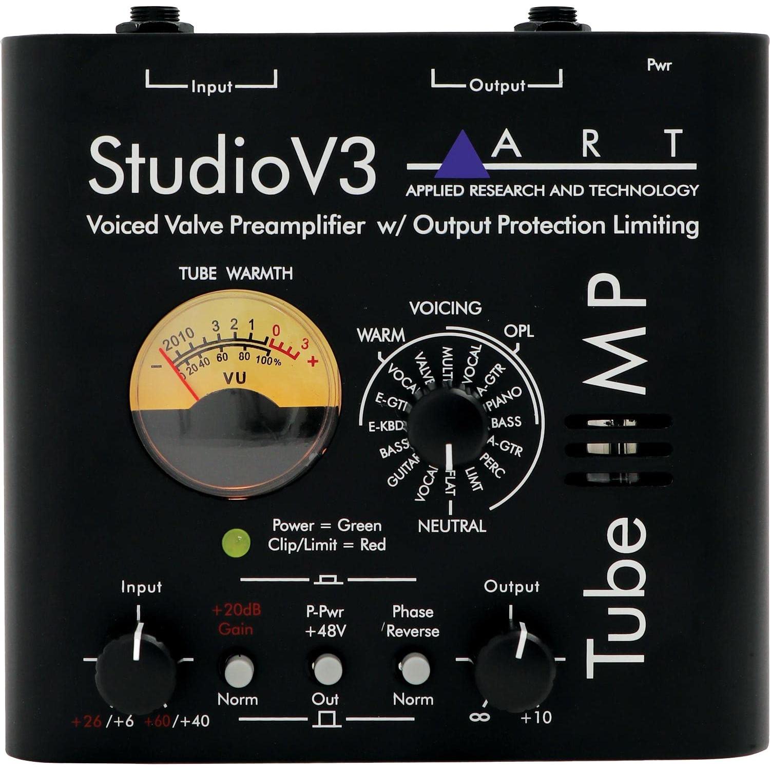 ART Studio V3 Voiced Valve Preamplifier with Output Protection Limiting Level and Phantom Power