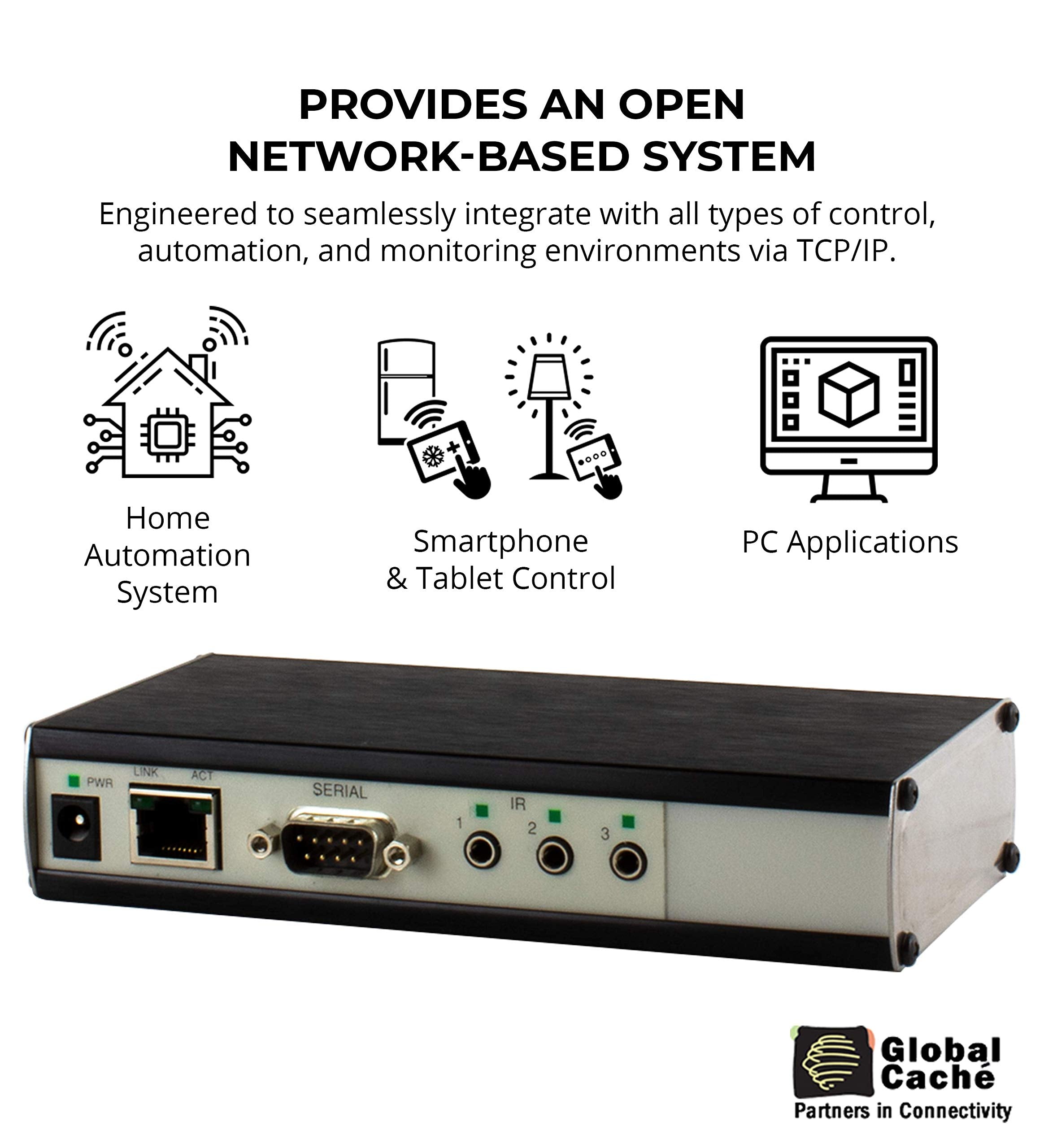 Global Caché GC-100-06 Network Adapter - Connects RS232 Serial and Infrared Devices to a Wired Ethernet (6-Inch)