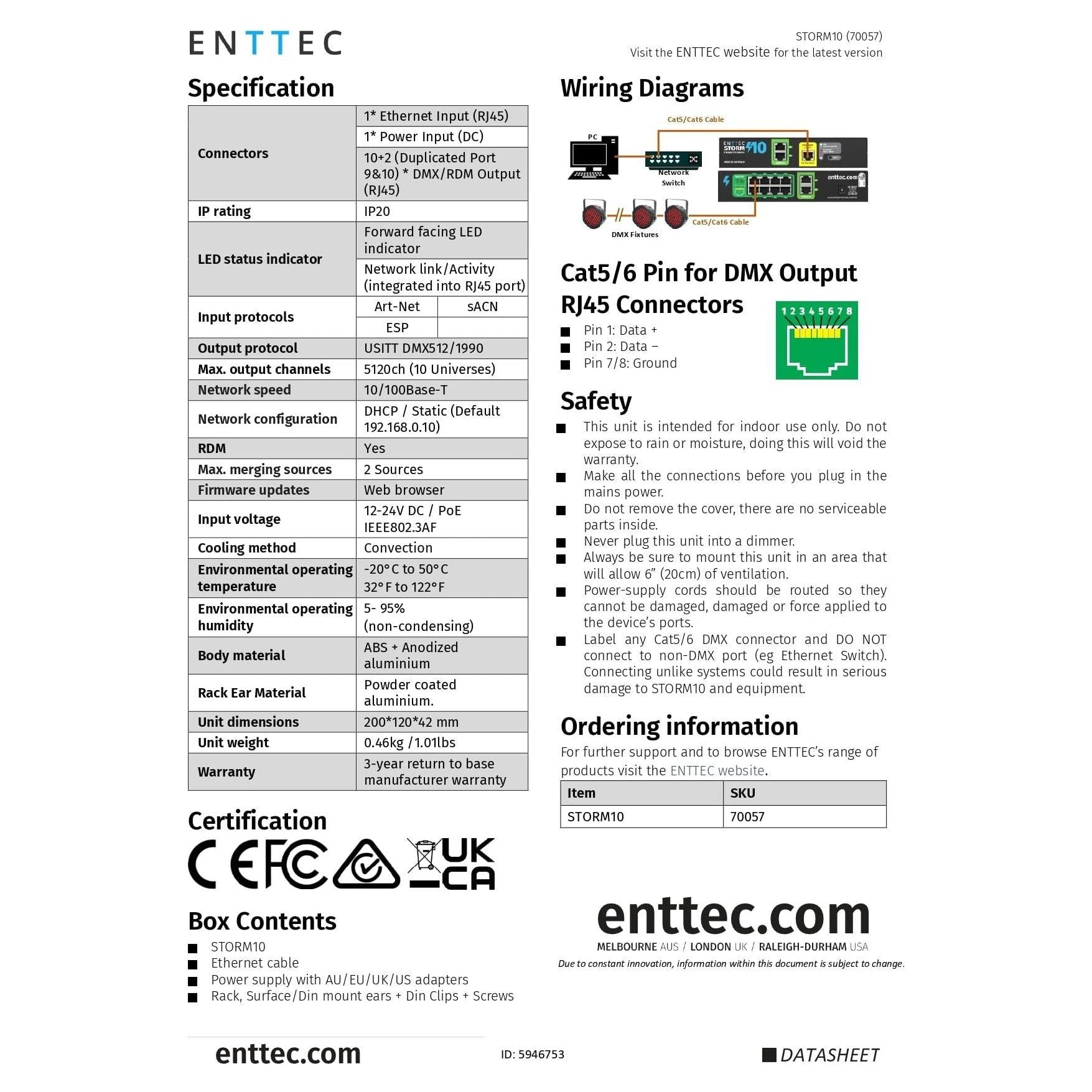 ENTTEC Storm 10 10-port Ethernet to DMX Interface