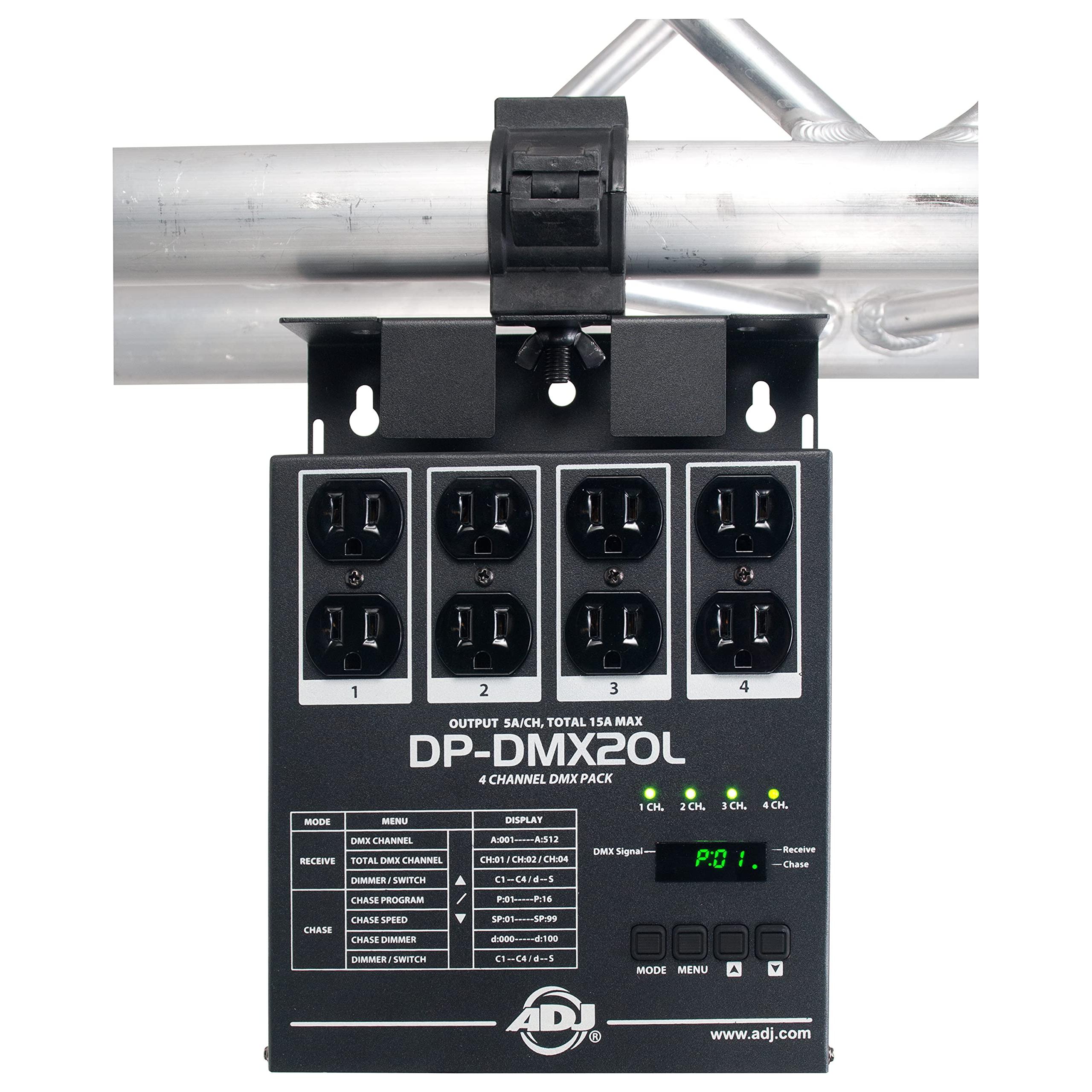 ADJ Products DMX20L 4-Channel Universal DMX Dimmer/Switch Pack, Compact and Portable DP