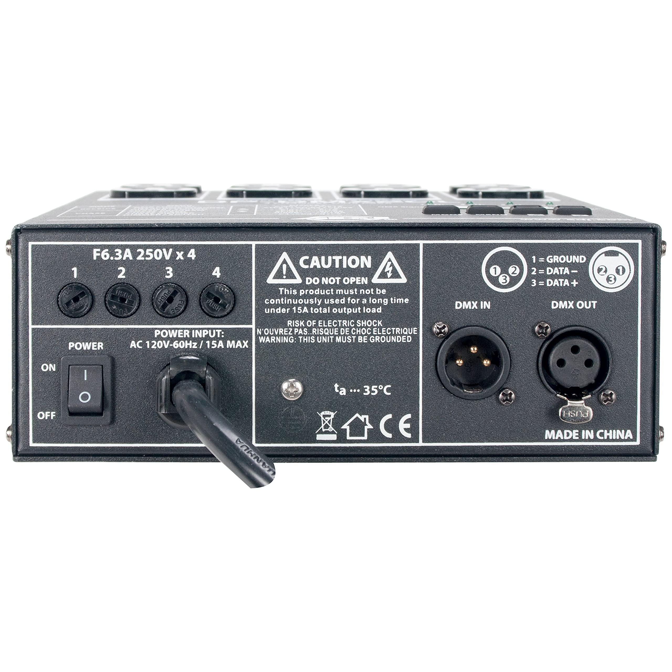 ADJ Products DMX20L 4-Channel Universal DMX Dimmer/Switch Pack, Compact and Portable DP