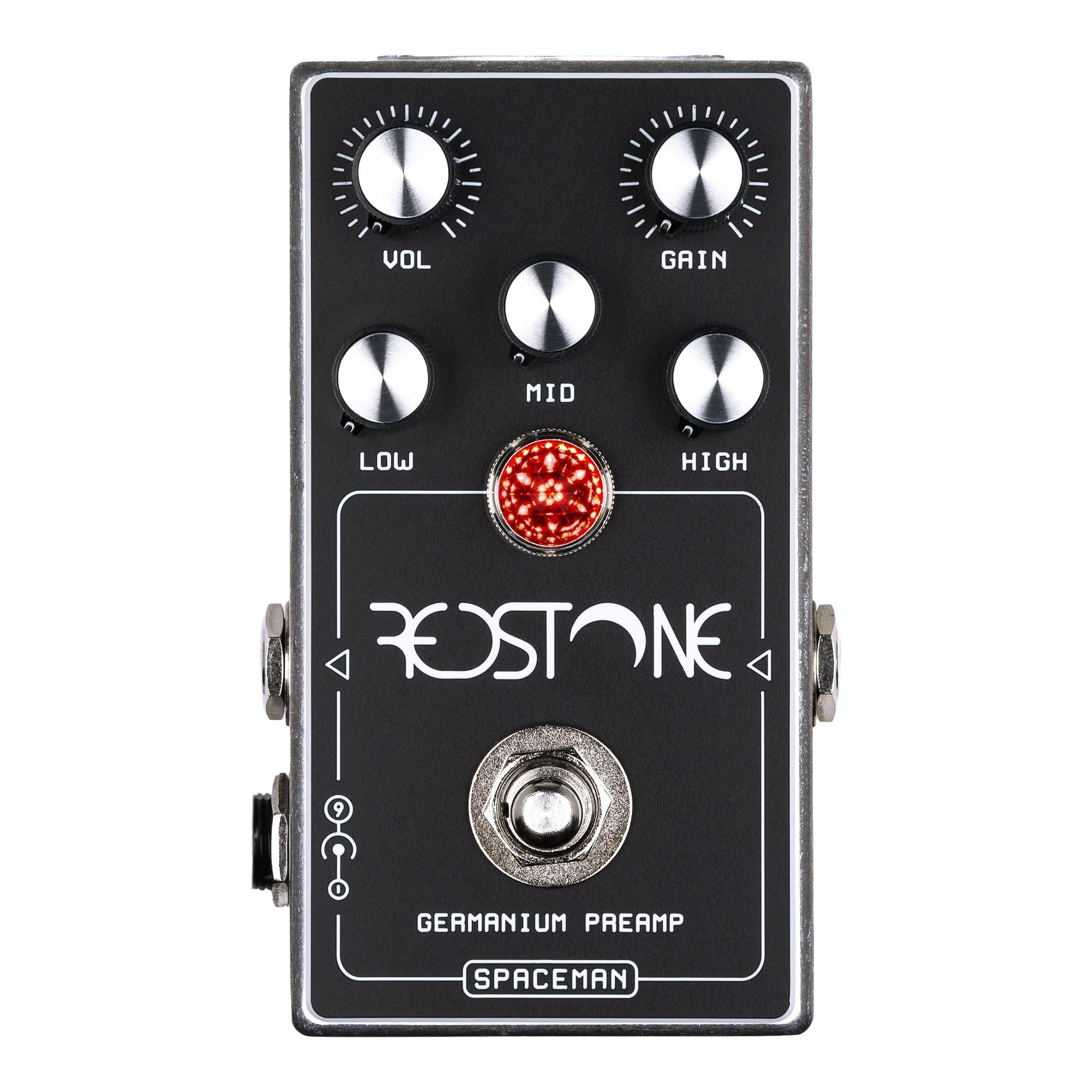 Spaceman Redstone: Germanium Preamp Guitar Effects Pedal - Silver Standard Edition with Volume, Gain and 3-Band Tone Stack Controls