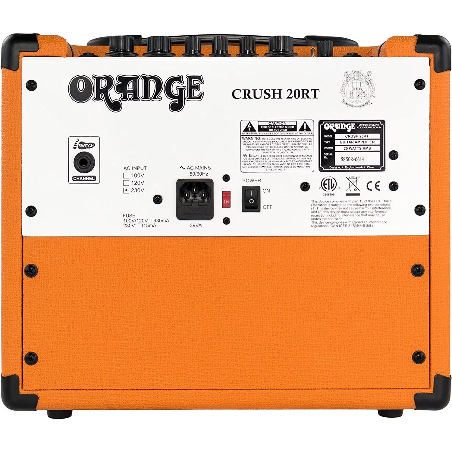 Orange Crush 20RT Guitar Combo Amplifier Bundle with Pig Hog Woven Instrument Cable and Liquid Audio Polishing Cloth (3 Items)