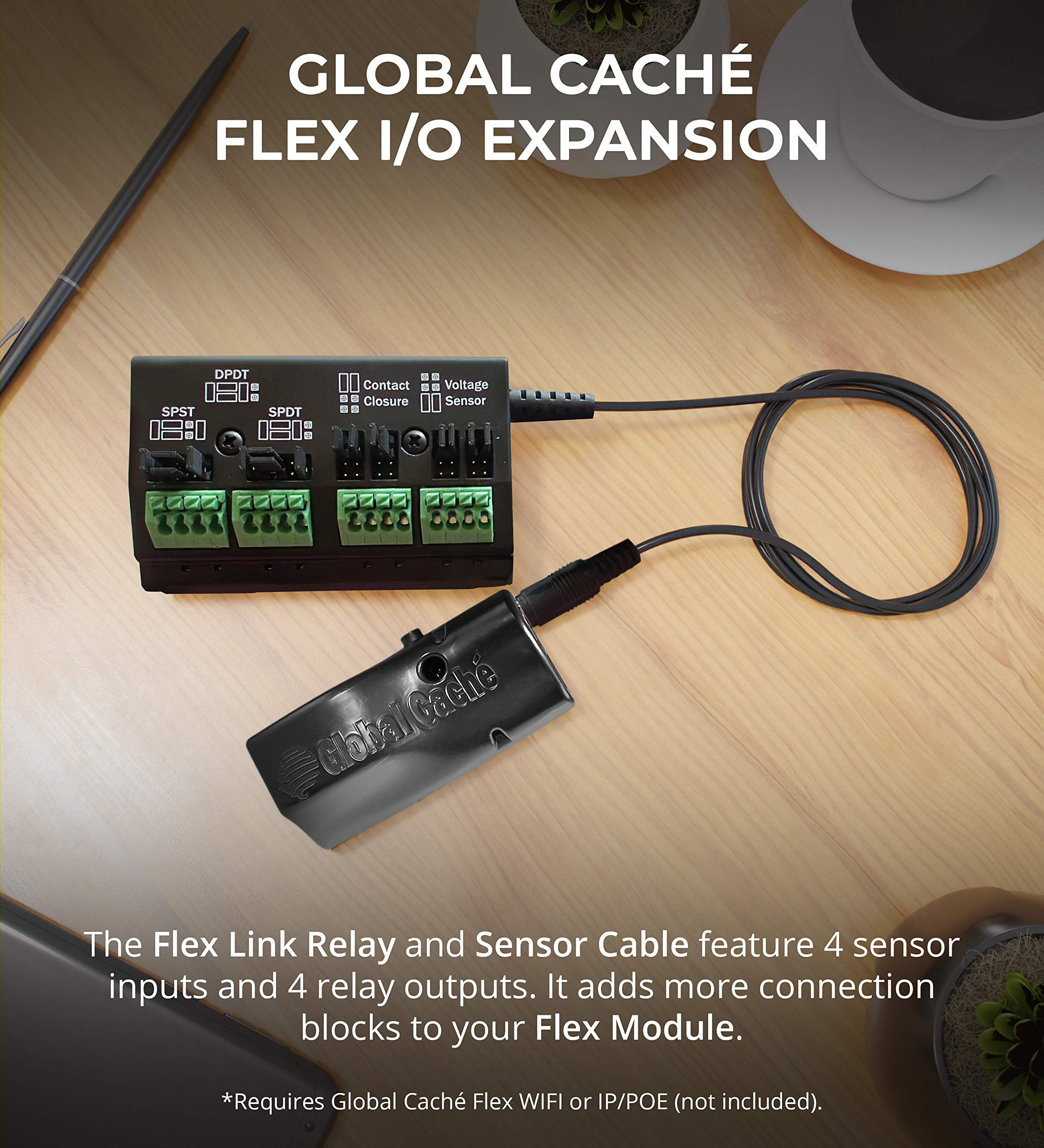 Global Cache FLC-RS Flex Link Relay and Sensor Cable for iTach Flex - I/O Expansion Board for Detecting Contact Closure and Voltages