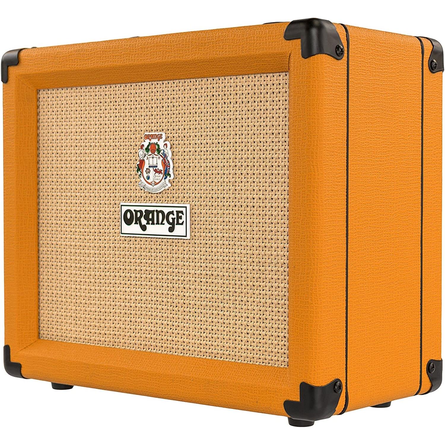 Orange Crush 20 Guitar Combo Amp Bundle w/ Pig Hog Woven Instrument Cable, Power Cable and Liquid Audio Polishing Cloth (3 Items)