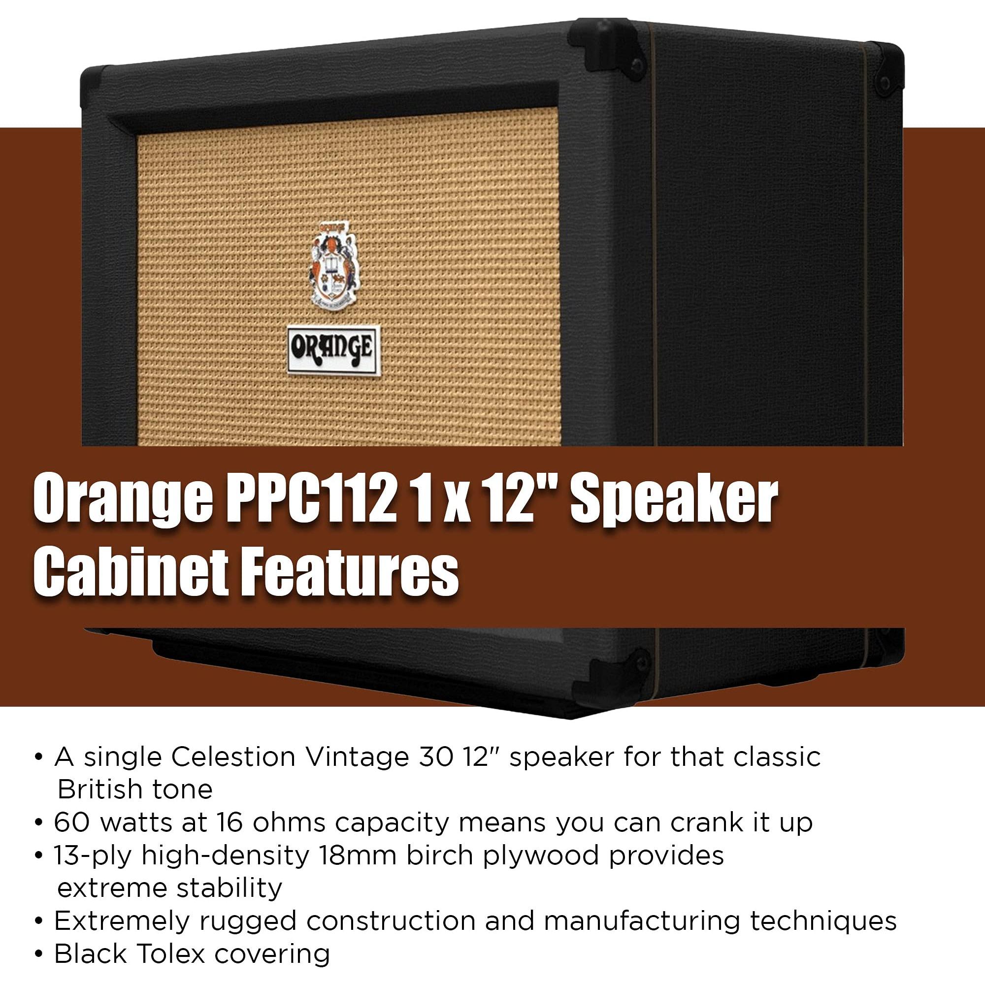 Orange PPC112 60W 1 x 12" 16-ohm Cabinet - Black