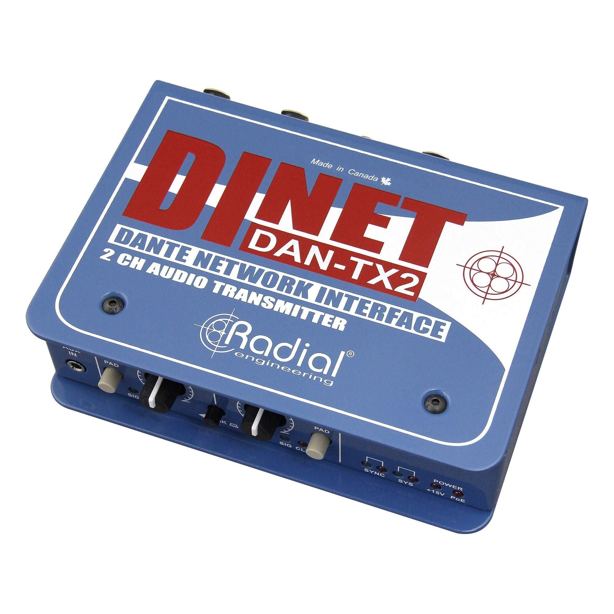 Radial DiNET DAN-TX2 2-Channel Dante Network Transmitter