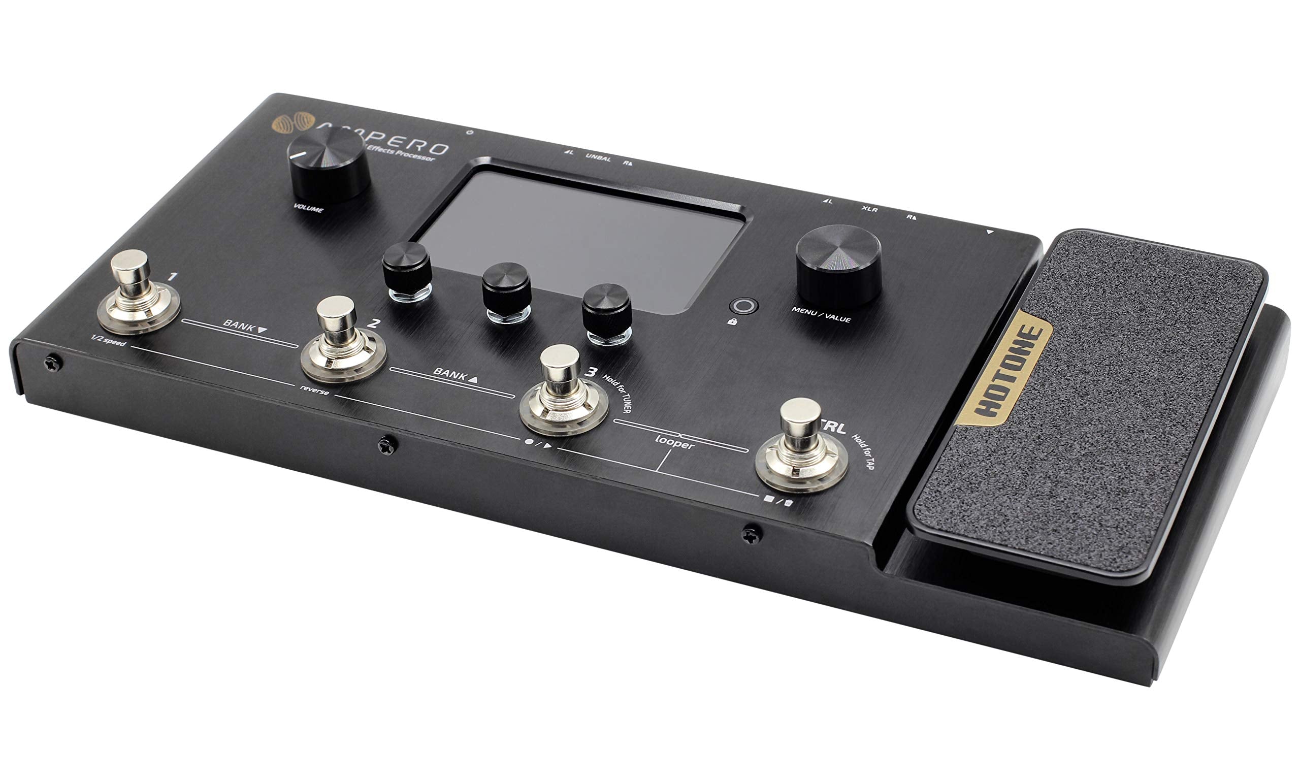 Hotone Ampero MP-100 Guitar Bass Amp Modeling IR Cabinets Simulation Multi Language Multi-Effects with Expression Pedal Stereo OTG USB Audio Interface