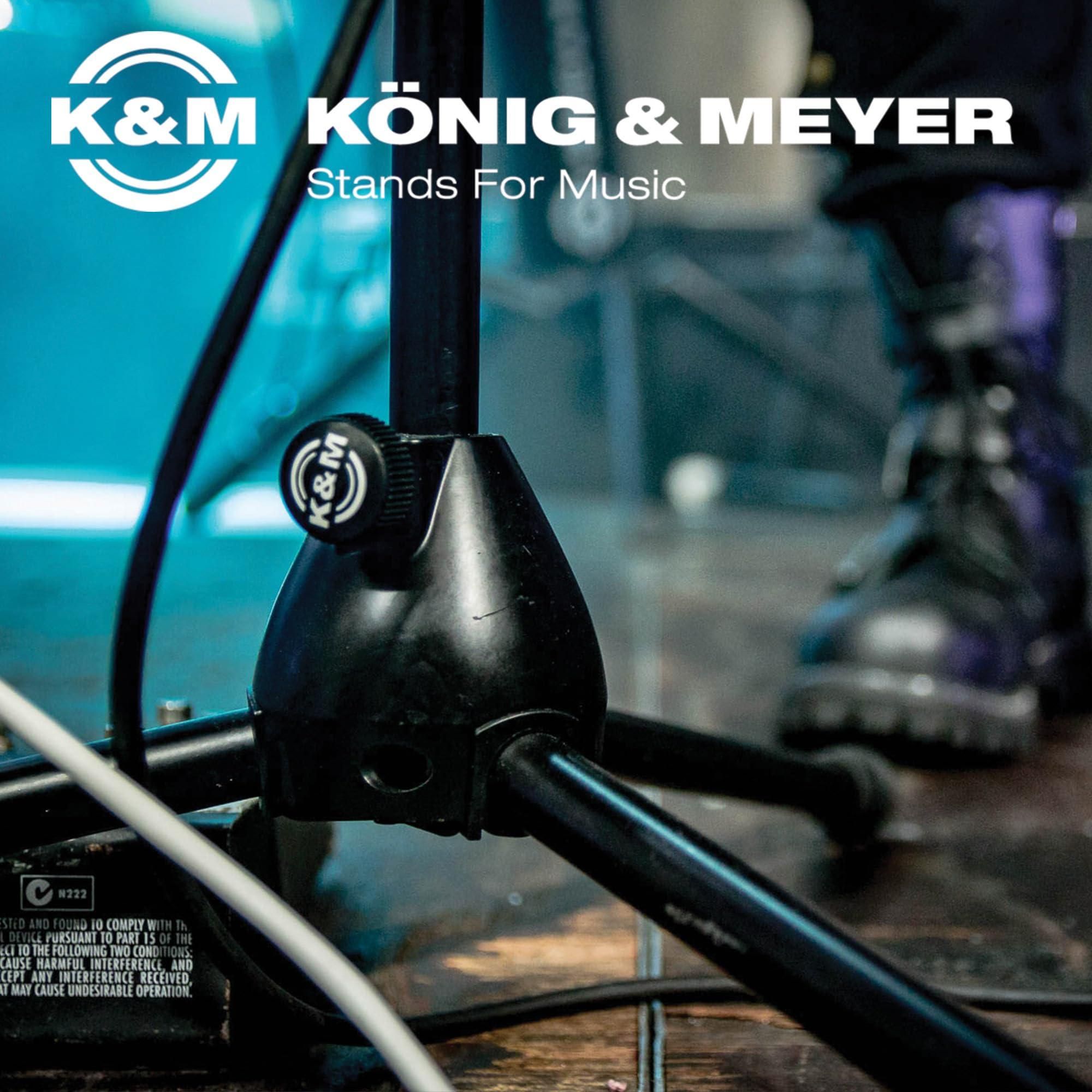 K&M - Konig & Meyer 25950.500.55 - Very Low Level Microphone Compact Stand - 2-piece Telescopic Boom Arm - Zinc Die-Cast Base - Professional Grade For All Musicians - German Made - Black