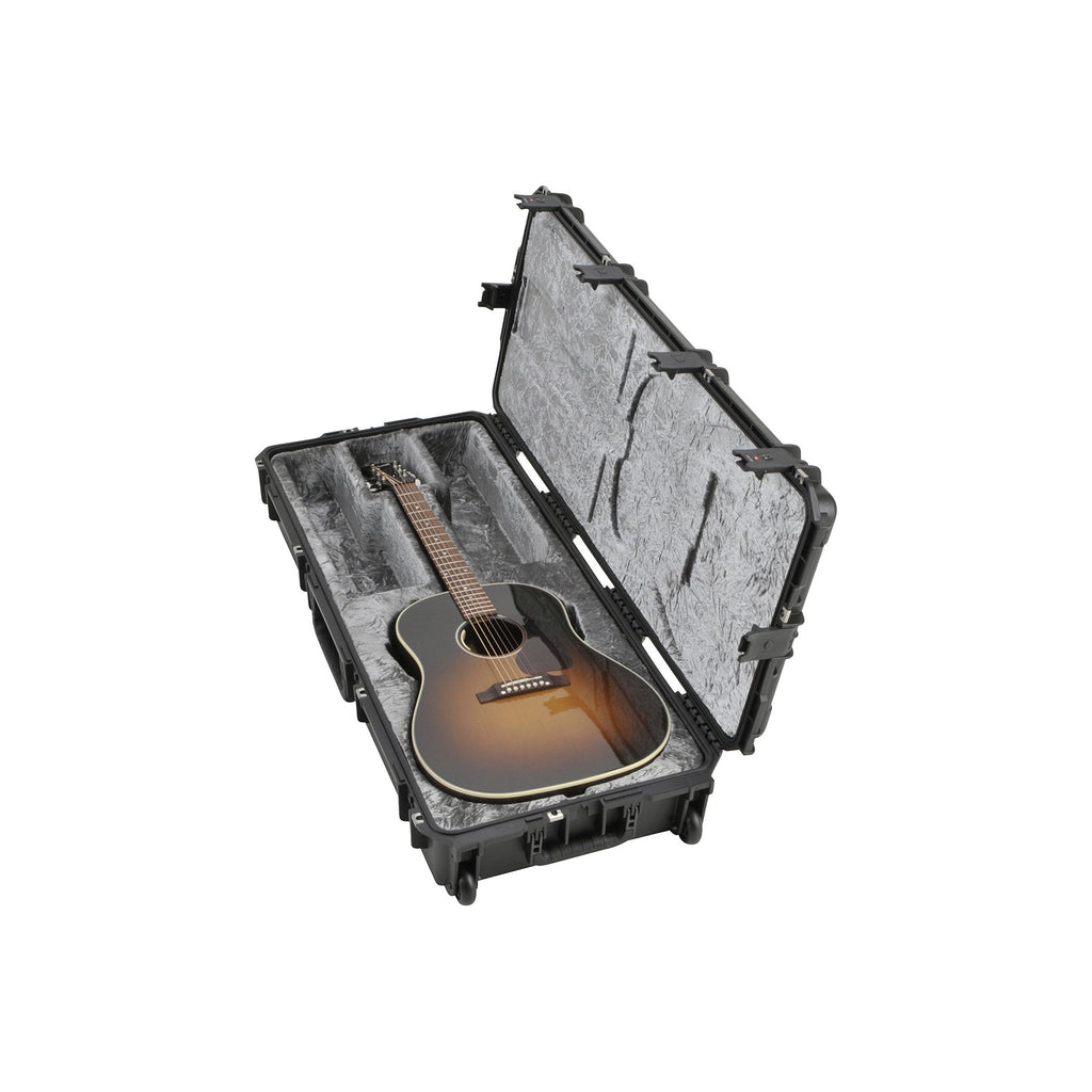 SKB Cases iSeries Waterproof Injection Molded Acoustic Guitar Case with TSA Latches and Wheels (Tan)