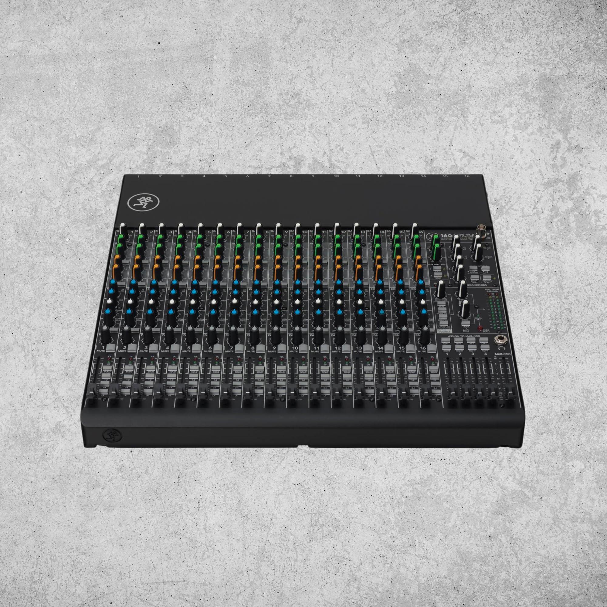 Mackie 1604VLZ4 16-Channel 4-Bus Compact Analog Mixer Bundle w/ 4-Pack Pig Hog PHM10 8mm Mic Cable and Liquid Audio Polishing Cloth