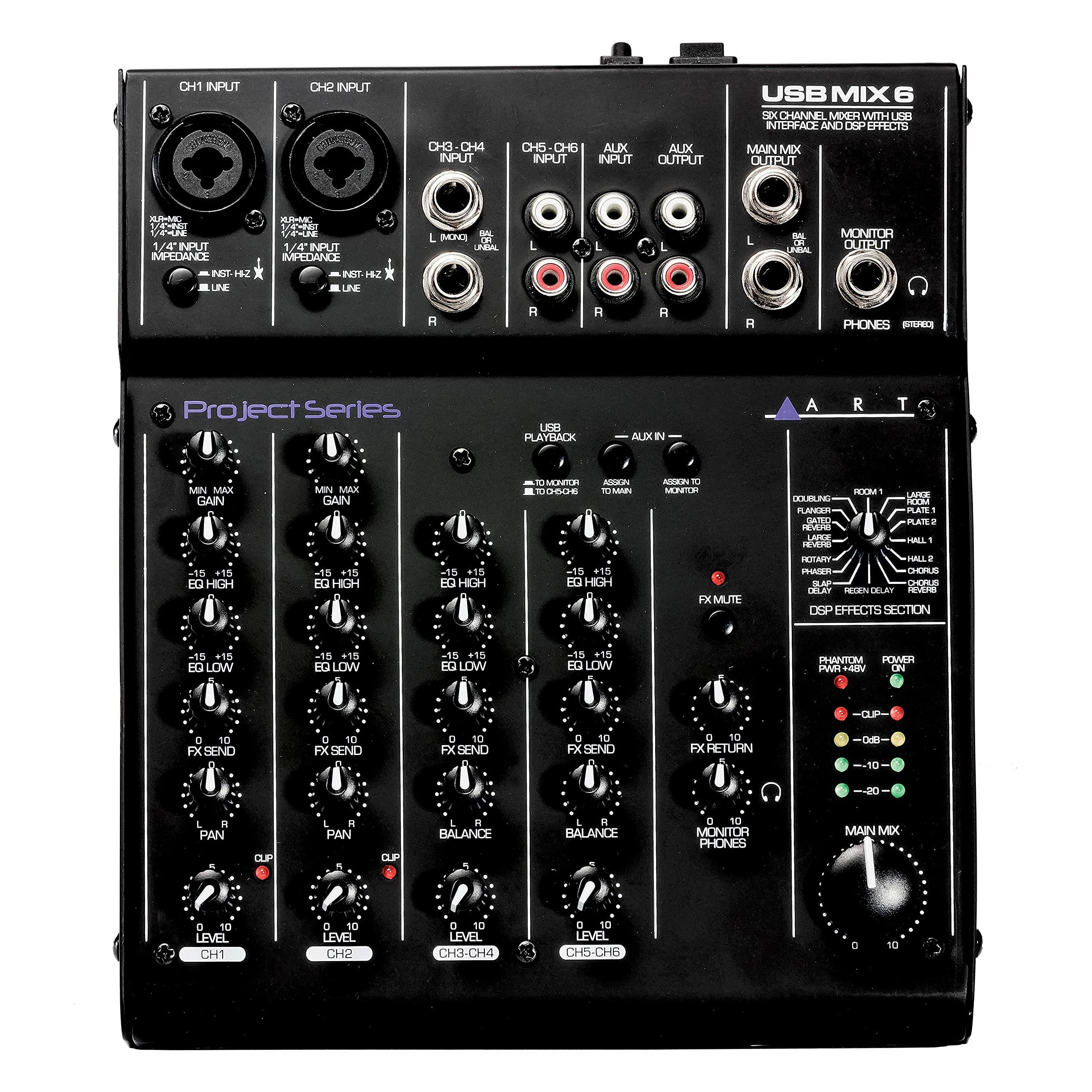 ART USBMix6 6-Channel Mixer & USB Interface