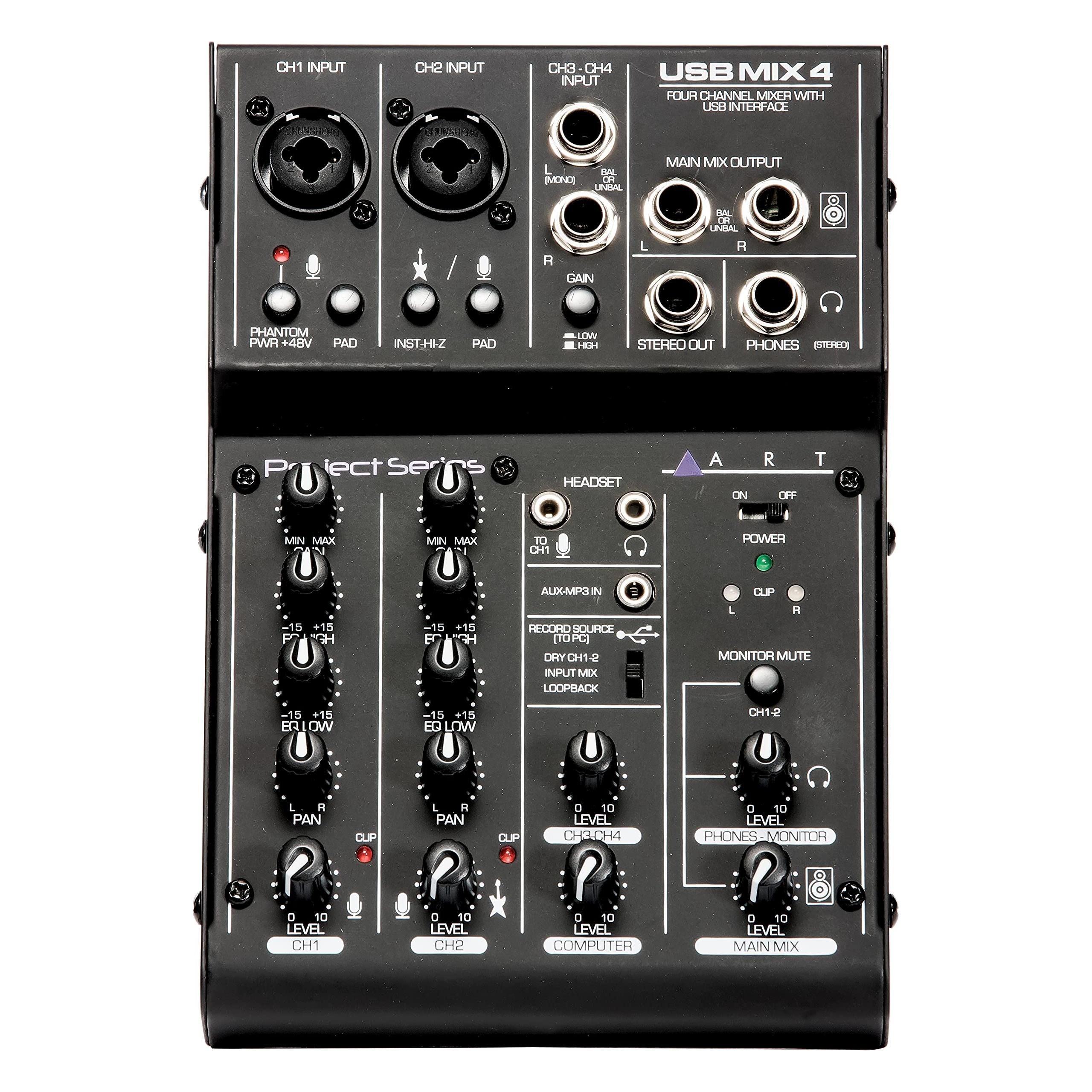 ART USBMix4 4-Channel Mixer & USB Interface