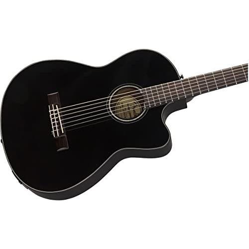 Fender CN-140SCE Thinline Concert Nylon String Acoustic Guitar, with 2-Year Warranty, Natural, with Case