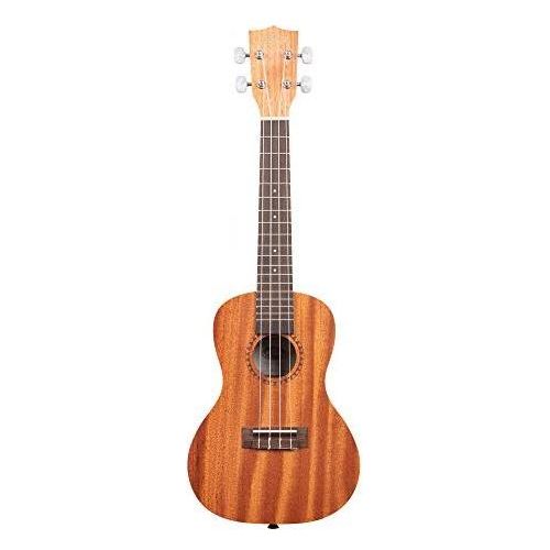 Kala Brand Music 15C Satin Mahogany Concert Ukulele Bundle with Bag, Tuner, Strap, and Strings (KA-15C-BNDL2006), Light Mahogany Stain