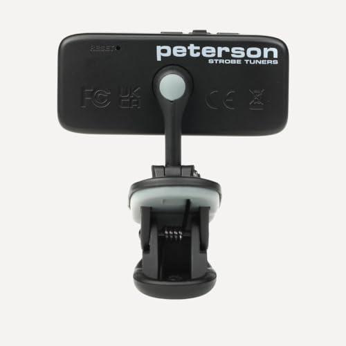 Peterson Tuners StroboClip HDC Clip-On Strobe Tuner (Color Display, 2024 Rechargeable Version) Bundle w/ 12-Pack Guitar Picks & Liquid Audio Polishing Cloth