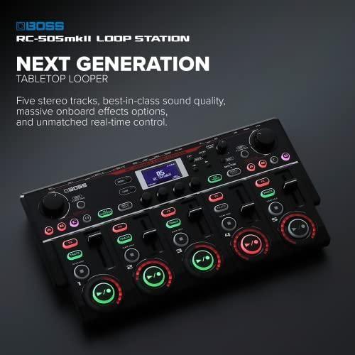 BOSS RC-505MKII Loop Station  The Industry Standard Tabletop Looper, Updated and Enhanced. Class-leading sound quality. Five simultaneous stereo phrase tracks. Input FX and Track FX sections.