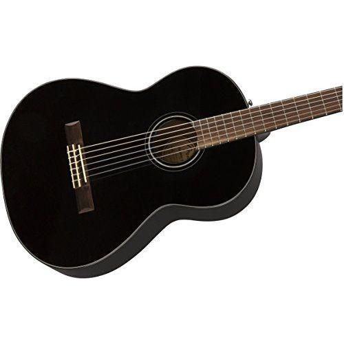 Fender CN-60S Concert Nylon String Acoustic Guitar, Black