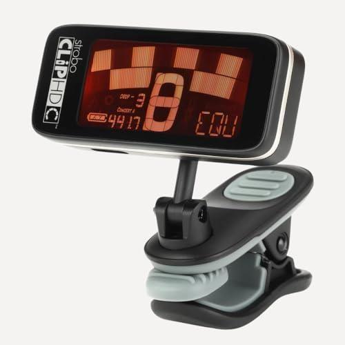 Peterson Tuners StroboClip HDC Clip-On Strobe Tuner (Color Display, 2024 Rechargeable Version) Bundle w/ 12-Pack Guitar Picks & Liquid Audio Polishing Cloth