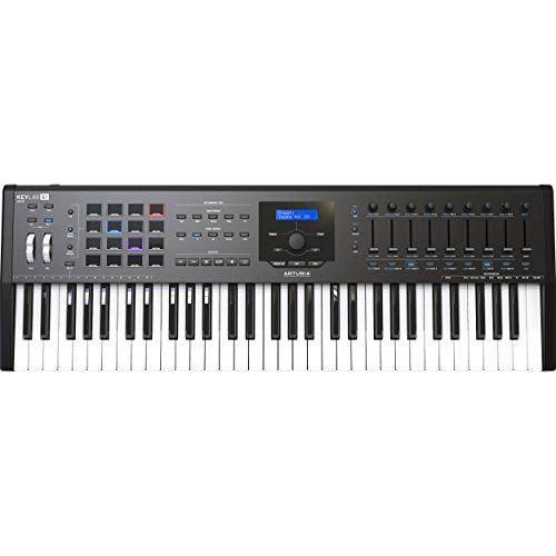 Arturia - KeyLab 49 MkII - MIDI Controller for Music Production with Pro-Feel 49-Key - Aluminium Case, 16 Pads, 9 Faders, 9 Knobs, 4 CV/Gate Outputs, Controlling Pitch - Software Included