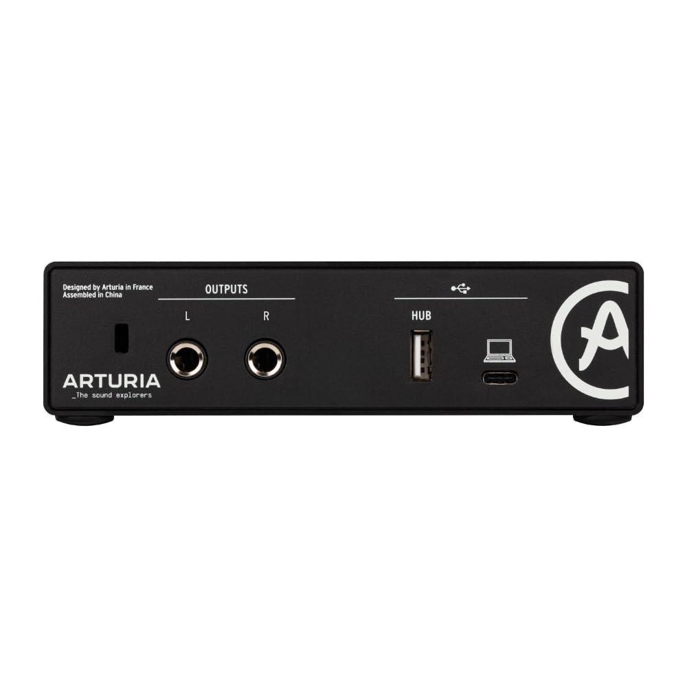 Arturia MiniFuse 1 Portable USB-C Audio Interface, Black w/Pig Hog PHM10 8mm XLR Microphone Cable and Liquid Audio Polishing Cloth