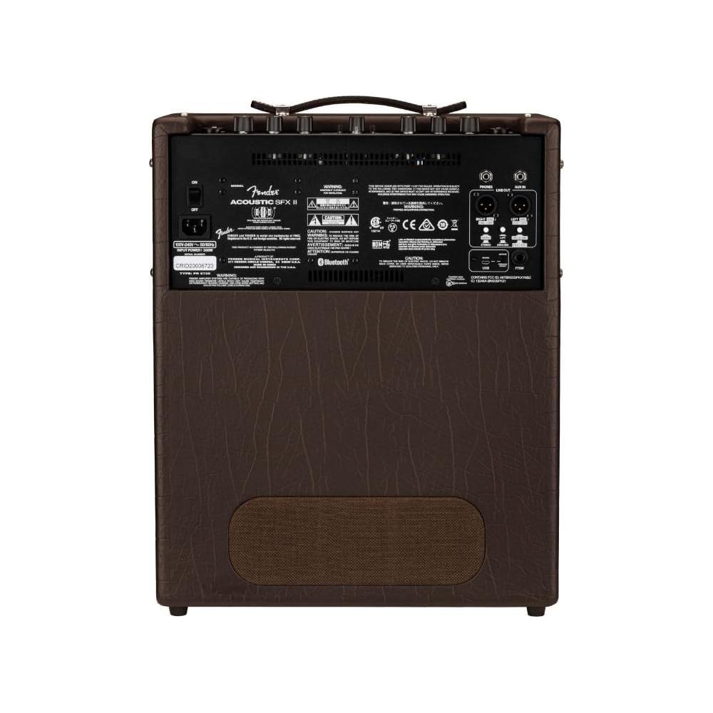 Fender Acoustic SFX II 120V Guitar Amplifier, Dark Brown Bundle w/ 12x Picks, Pig Hog Instrument Cable and Liquid Audio Polishing Cloth