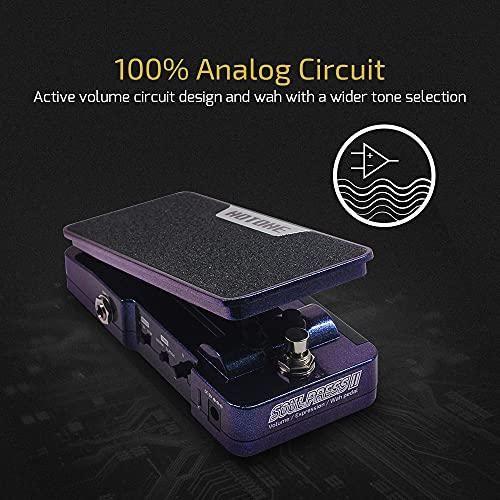 Hotone Wah Active Volume Passive Expression Guitar Effects Pedal Switchable Soul Press II 4 in 1 with Visible Guitar Effects Pedal