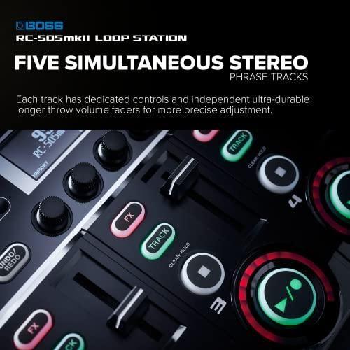 BOSS RC-505MKII Loop Station  The Industry Standard Tabletop Looper, Updated and Enhanced. Class-leading sound quality. Five simultaneous stereo phrase tracks. Input FX and Track FX sections.