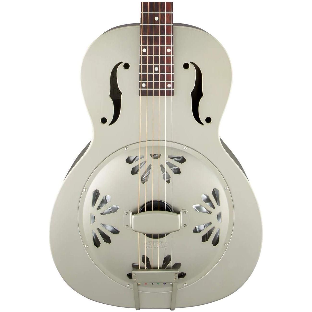 Gretsch G9201 Honey Dipper Round-Neck, Brass Body, and Padauk Fingerboard 6-String Resonator Guitar (Right-Handed, Weathered Pump House Roof)