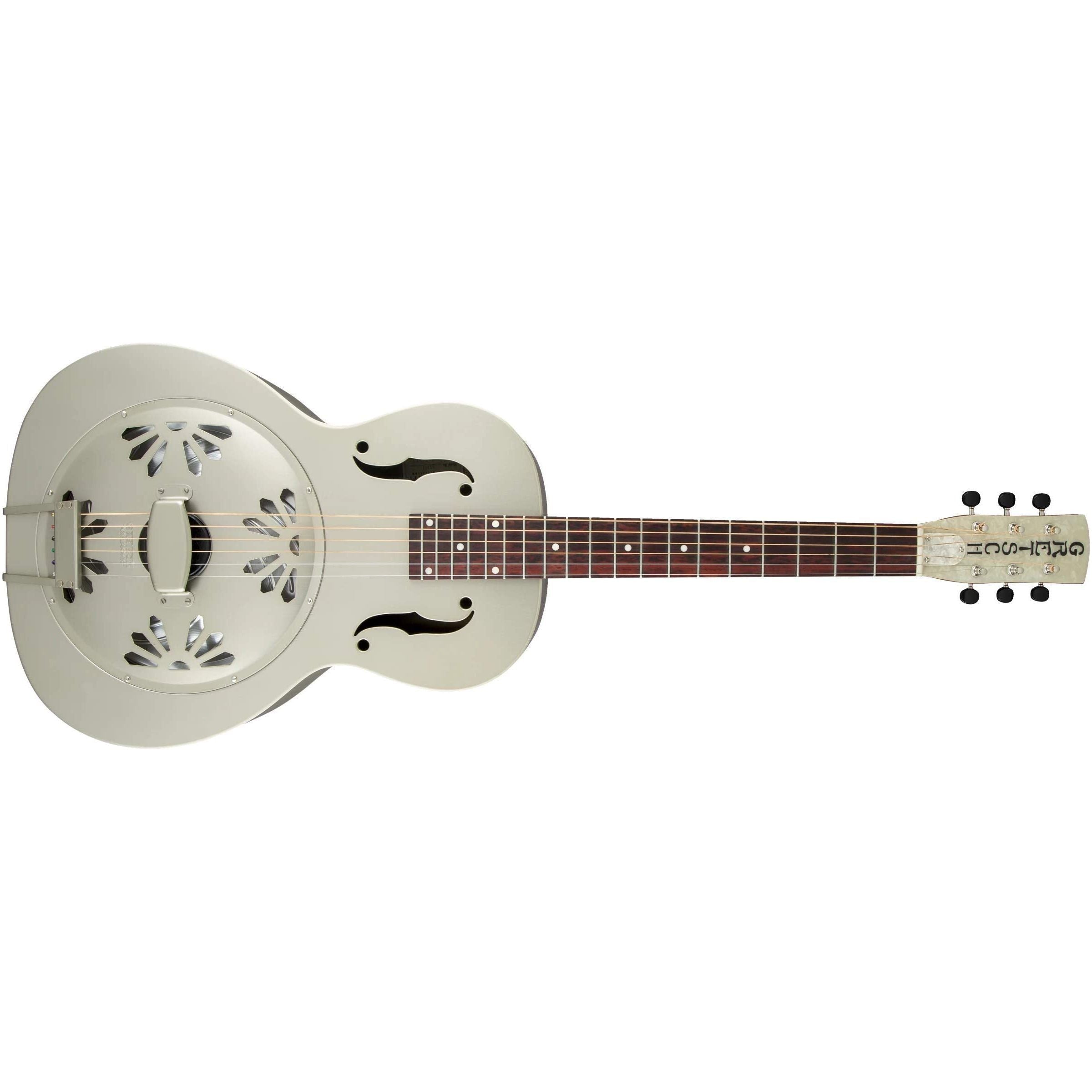 Gretsch G9201 Honey Dipper Round-Neck, Brass Body, and Padauk Fingerboard 6-String Resonator Guitar (Right-Handed, Weathered Pump House Roof)