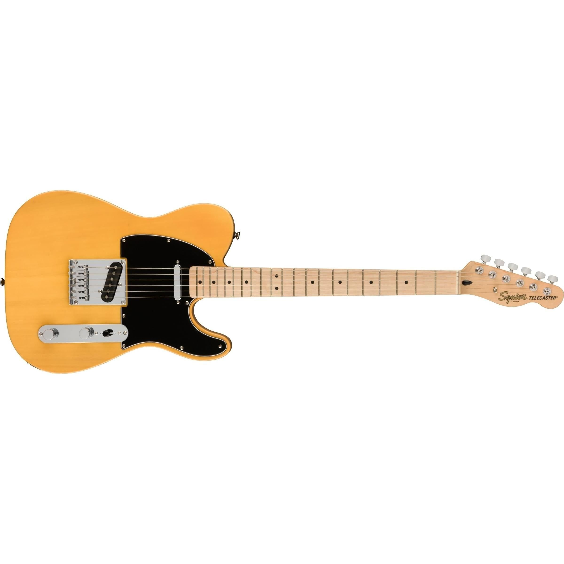 Squier® Affinity Series Telecaster, Maple Fingerboard, Butterscotch Blonde Bundle w/ 12-Pack Guitar Picks & Liquid Audio Polishing Cloth