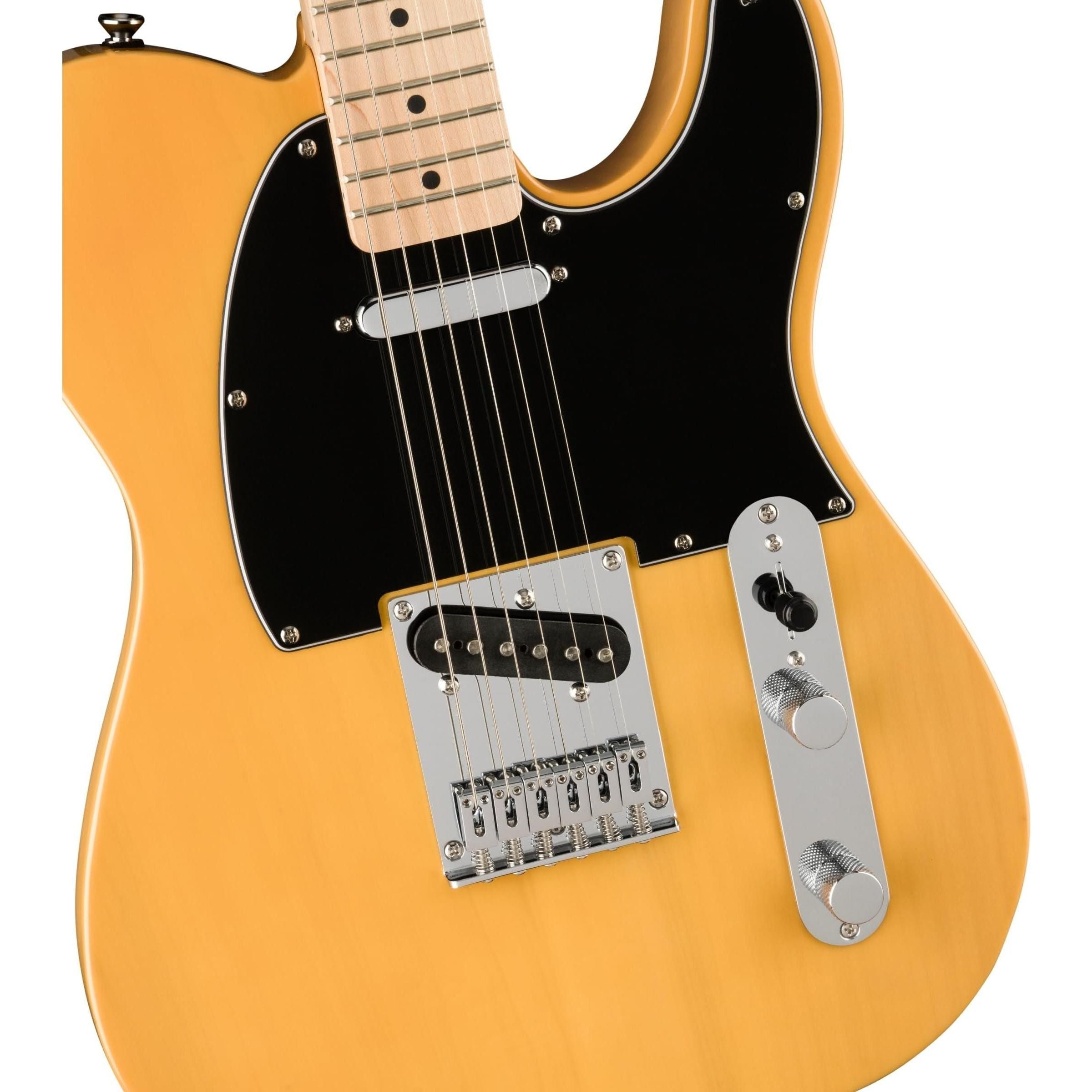 Squier® Affinity Series Telecaster, Maple Fingerboard, Butterscotch Blonde Bundle w/ 12-Pack Guitar Picks & Liquid Audio Polishing Cloth