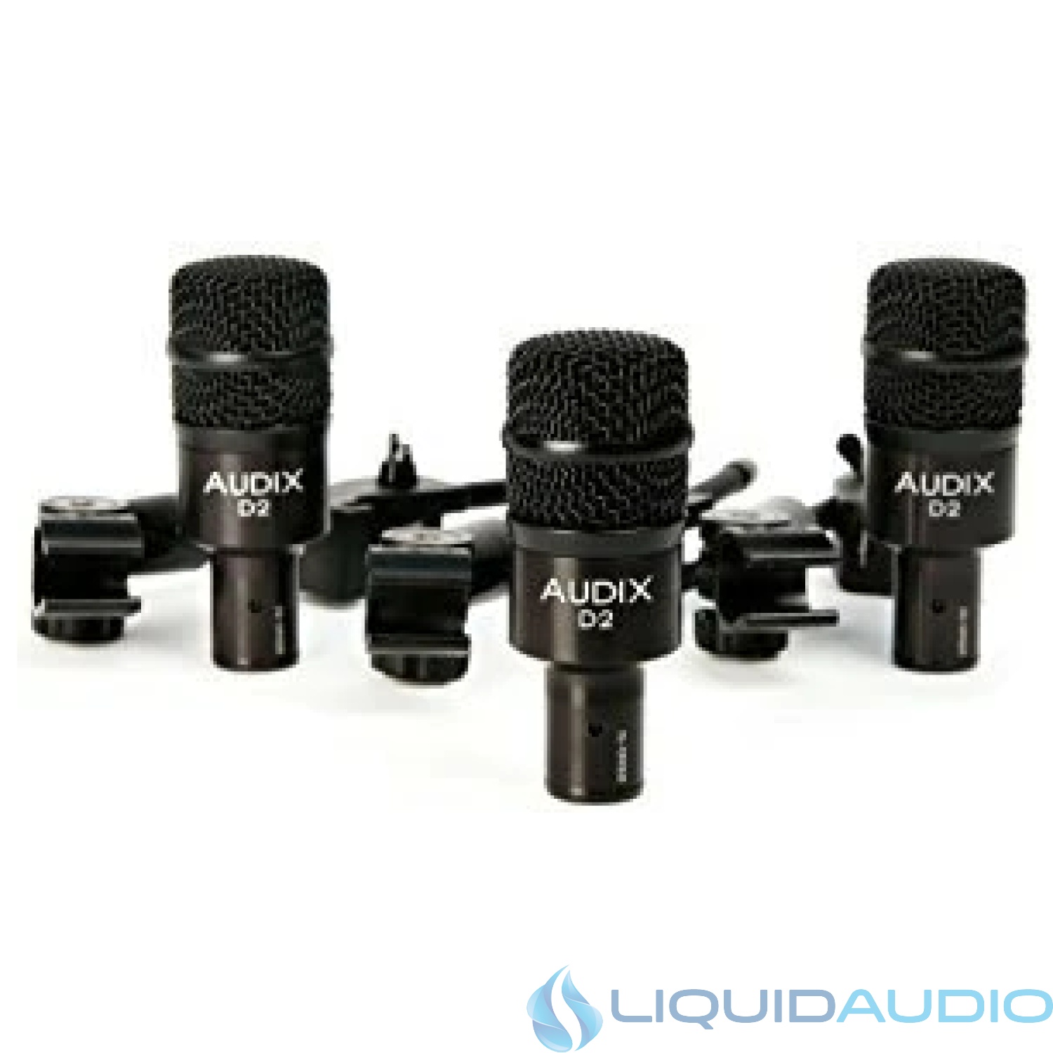 Audix D2 Trio Professional Dynamic Instrument Mic Pack 3 DVice Drum Mounts
