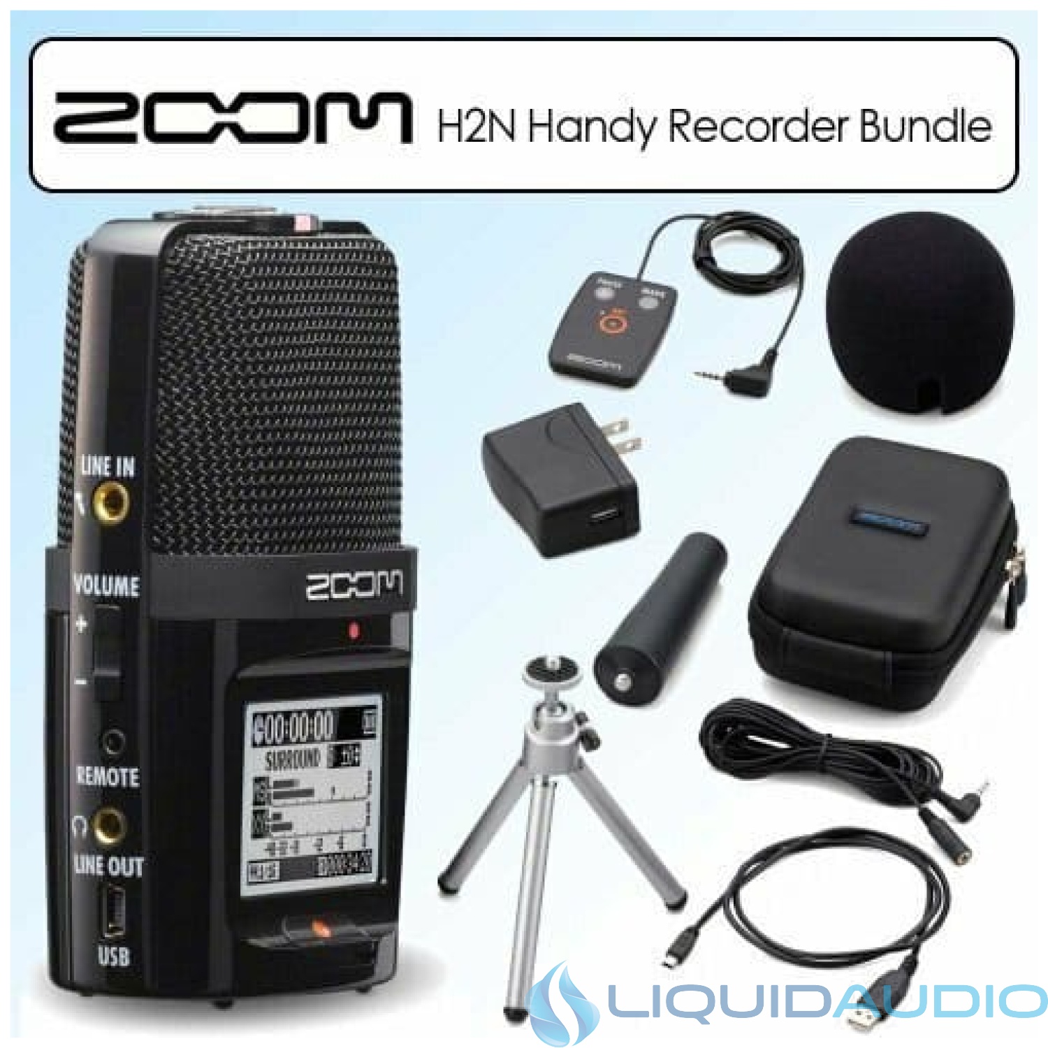 Zoom H2n Handy Handheld Digital Multitrack Recorder Bundle with APH-2n Accessory Pack