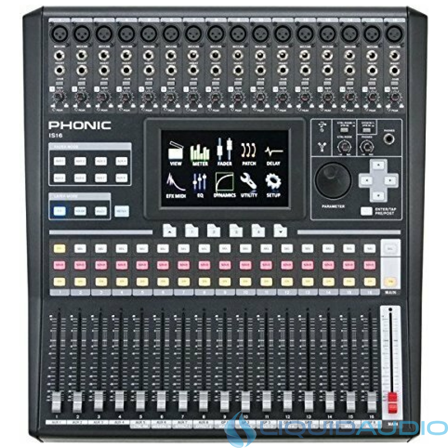 Phonic IS16 16-Input 8-Bus Digital Mixing Console with Color Touch Screen and VGA Output