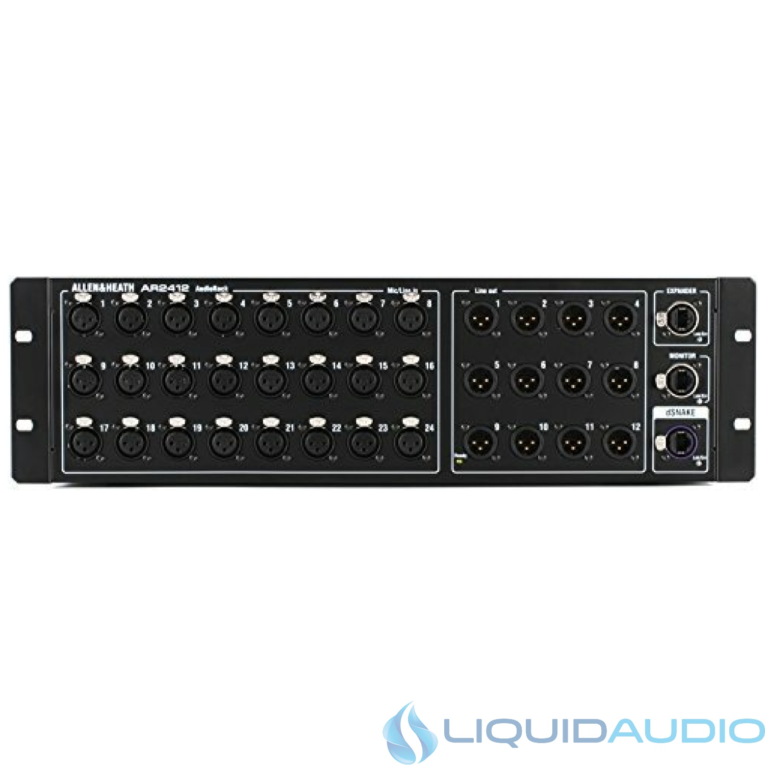 Allen & Heath AR2412 Remote Audio Rack For GLD Digital Mixing System, Black