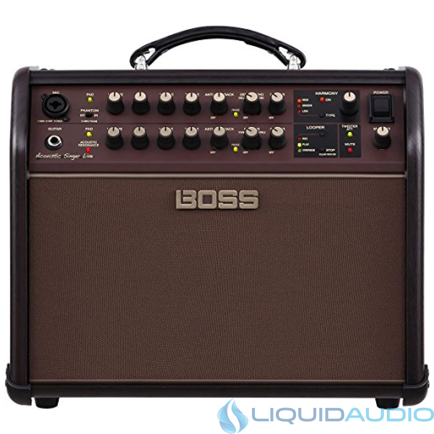 Boss ACS-LIVE Acoustic Singer Live Acoustic Amplifier w/Bonus Strukture Instrument Cable SC186W & RIS Picks (x3) 761294509616