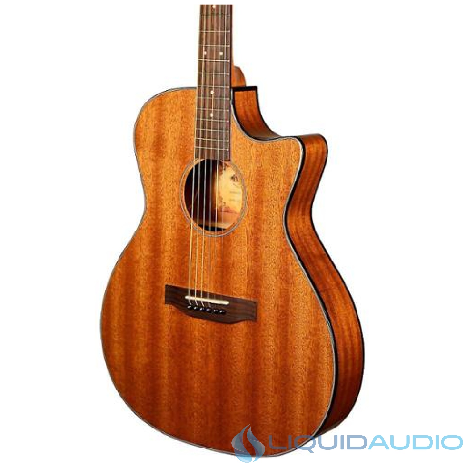 Kala KA-GTR-MTS-E Thinline Mahogany Acoustic-Electric Guitar Natural