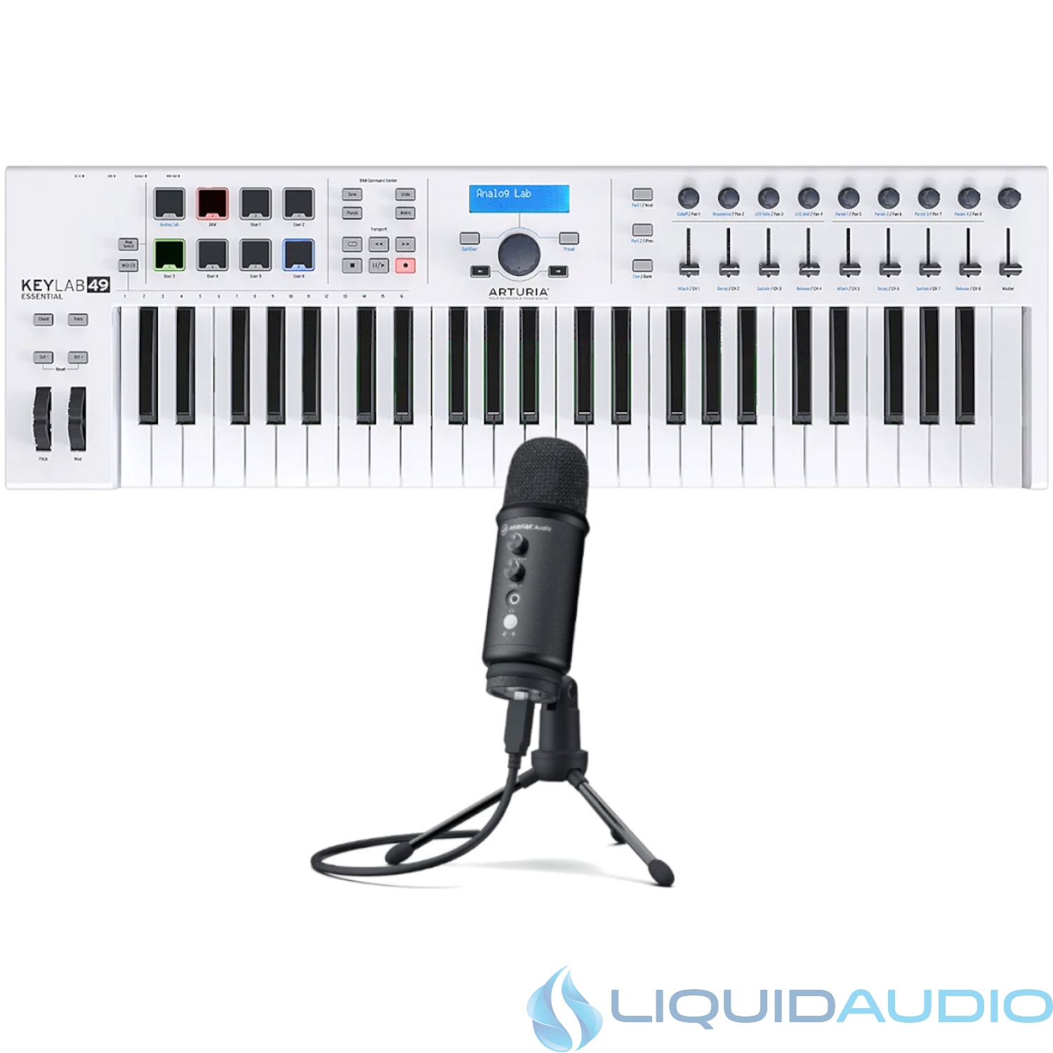 Arturia Keylab Essential 49 Keyboard + Mirfak TU1 USB Microphone BUNDLE