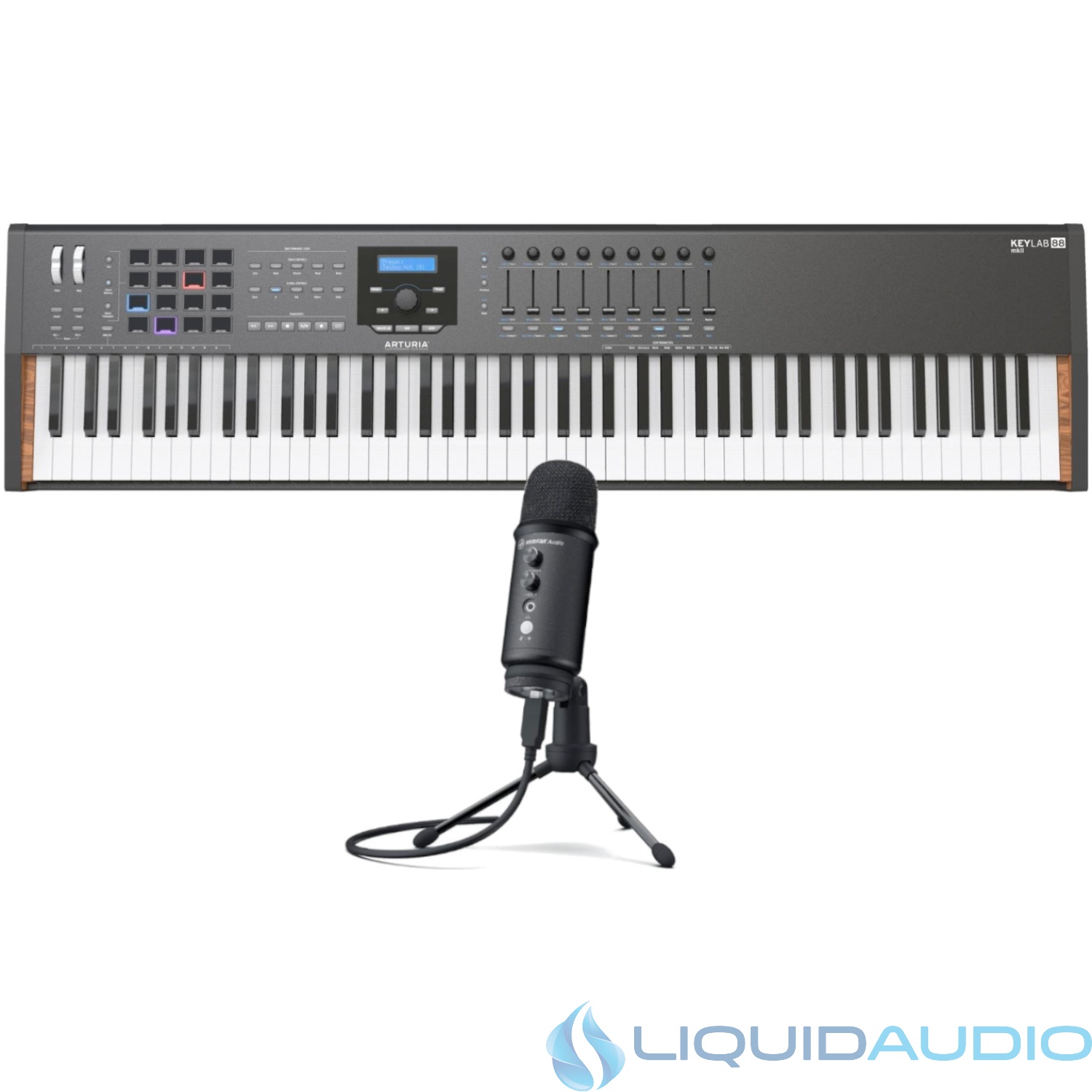 Arturia Keylab MKII 88 Keyboard (BLACK) + Mirfak TU1 USB Microphone BUNDLE